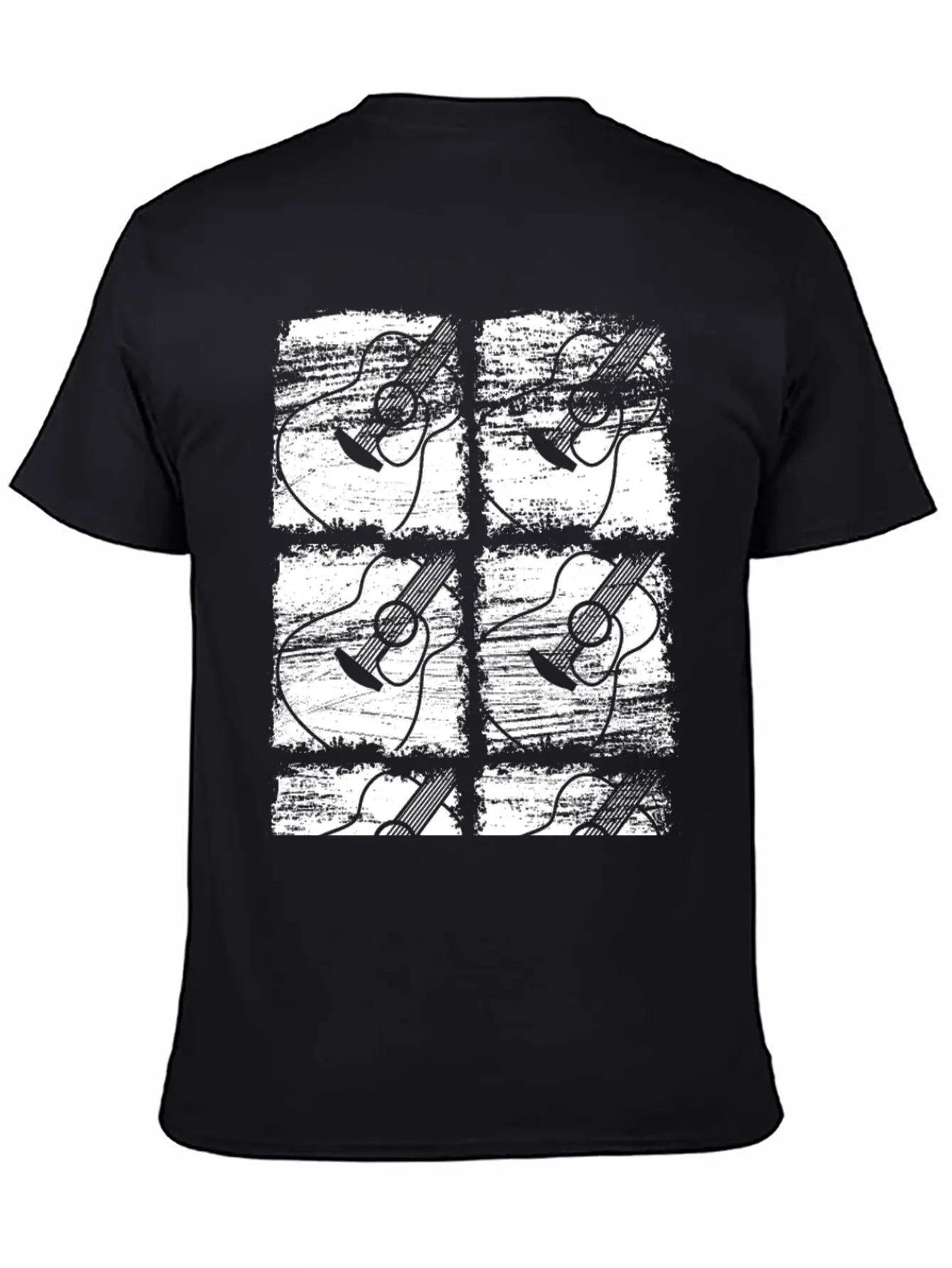 Guitar Drawing Unisex Short Sleeve Soft Cotton T-Shirt – Casual Everyday Wear