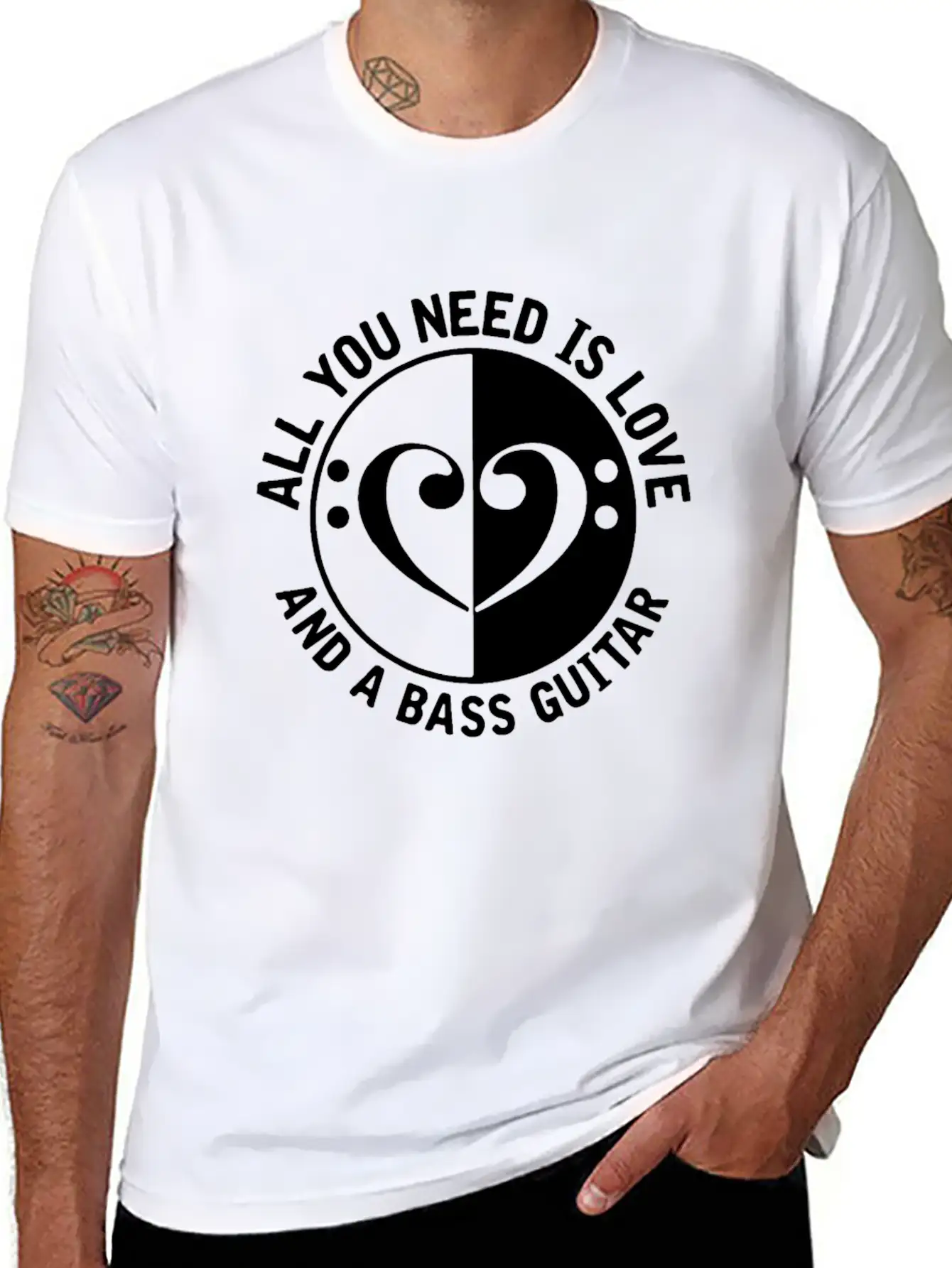 Guitar Guitarist Bass Unisex Short Sleeve Soft Cotton T-Shirt – Casual Everyday Wear