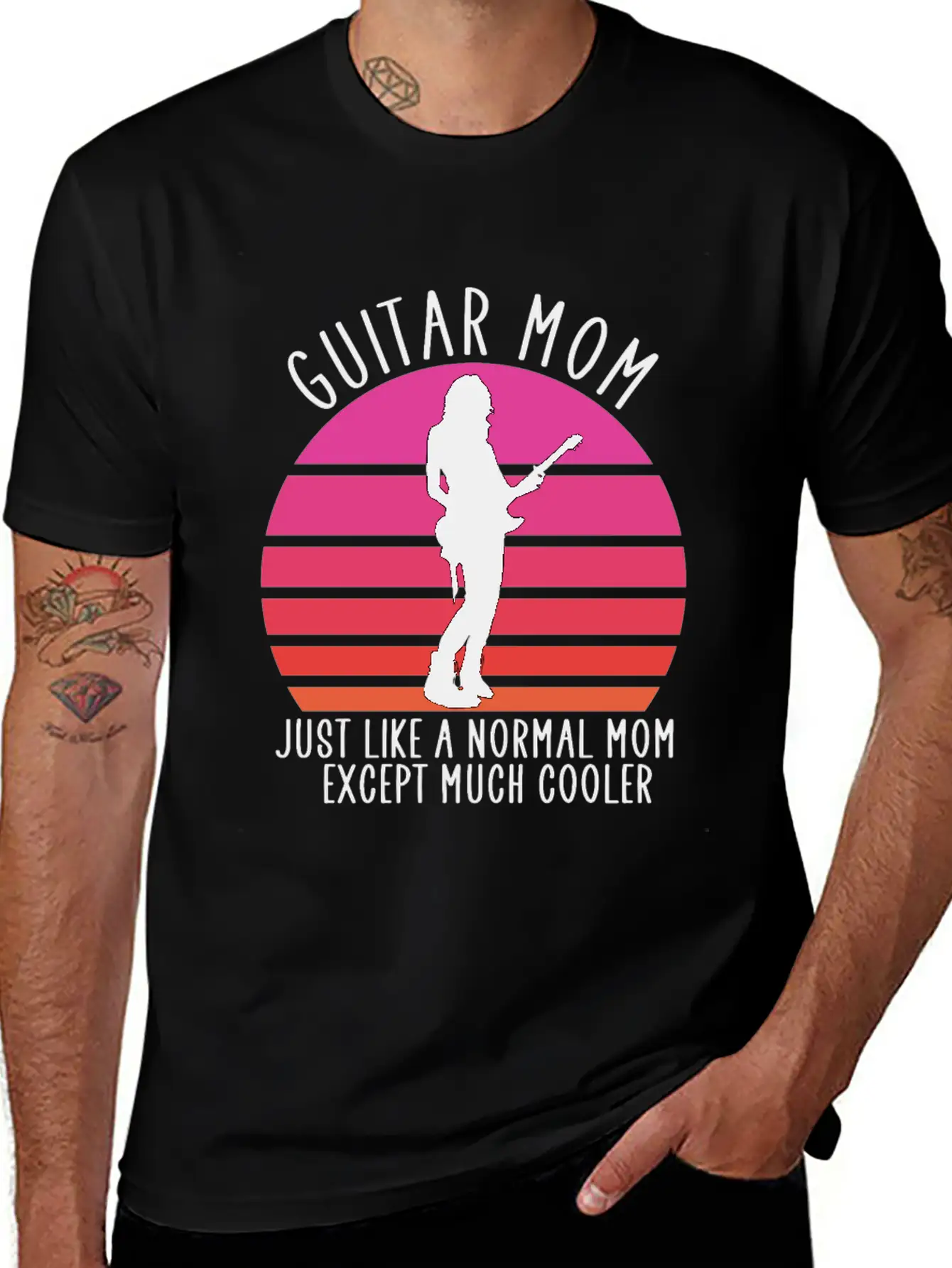 Guitar Mom Unisex Short Sleeve Soft Cotton T-Shirt – Casual Everyday Wear
