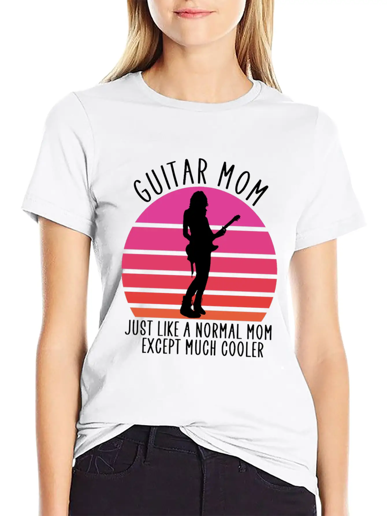 Guitar Mom Unisex Short Sleeve Soft Cotton T-Shirt – Casual Everyday Wear