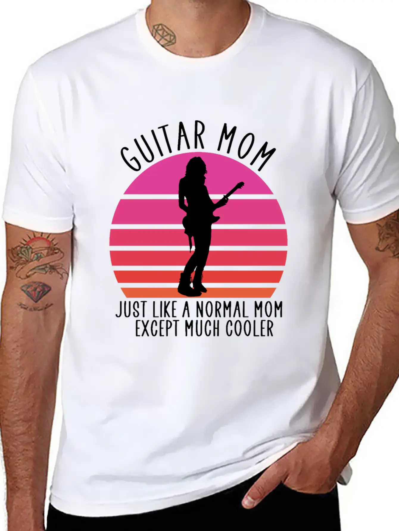 Guitar Mom Unisex Short Sleeve Soft Cotton T-Shirt – Casual Everyday Wear