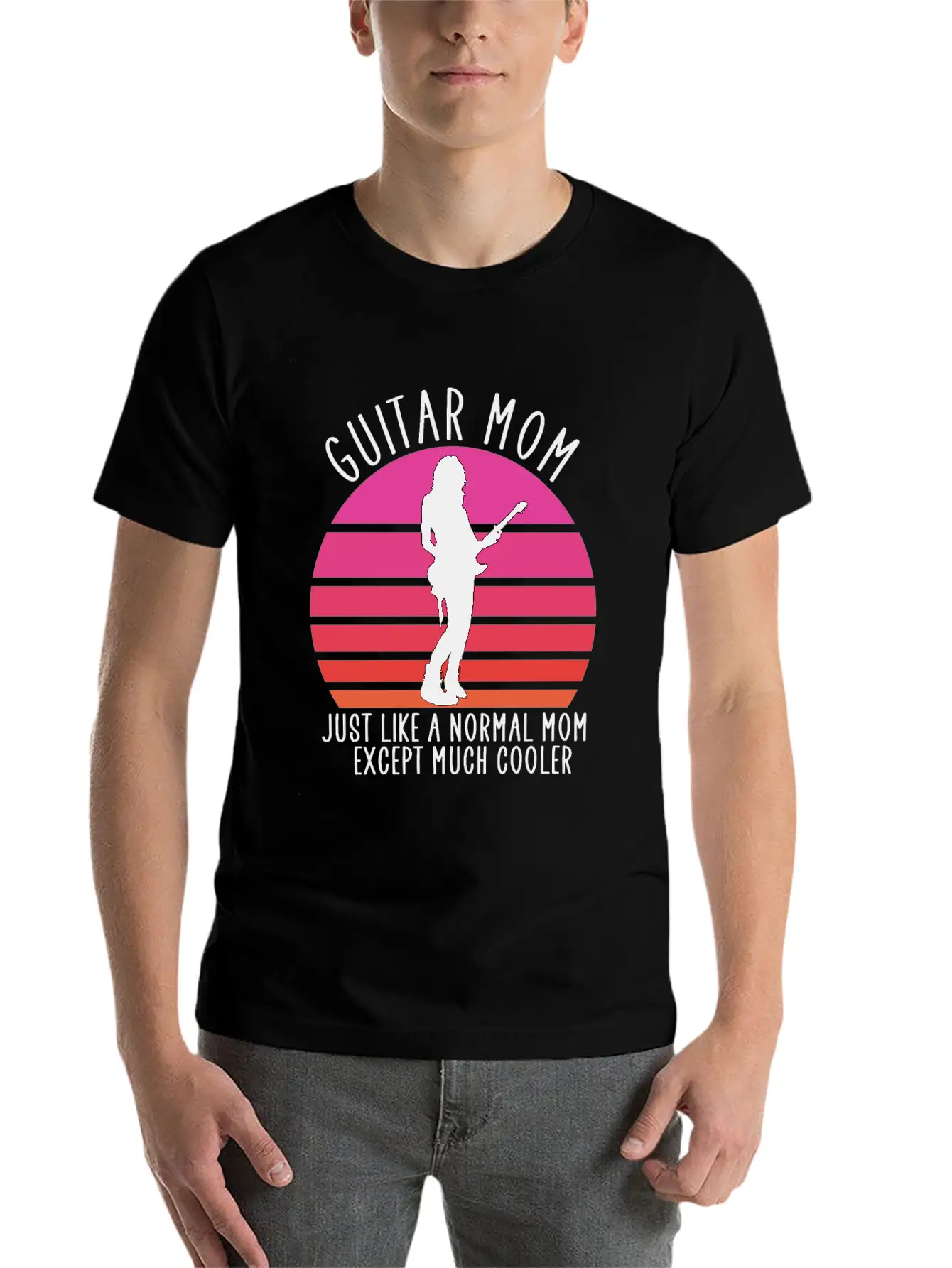 Guitar Mom Unisex Short Sleeve Soft Cotton T-Shirt – Casual Everyday Wear