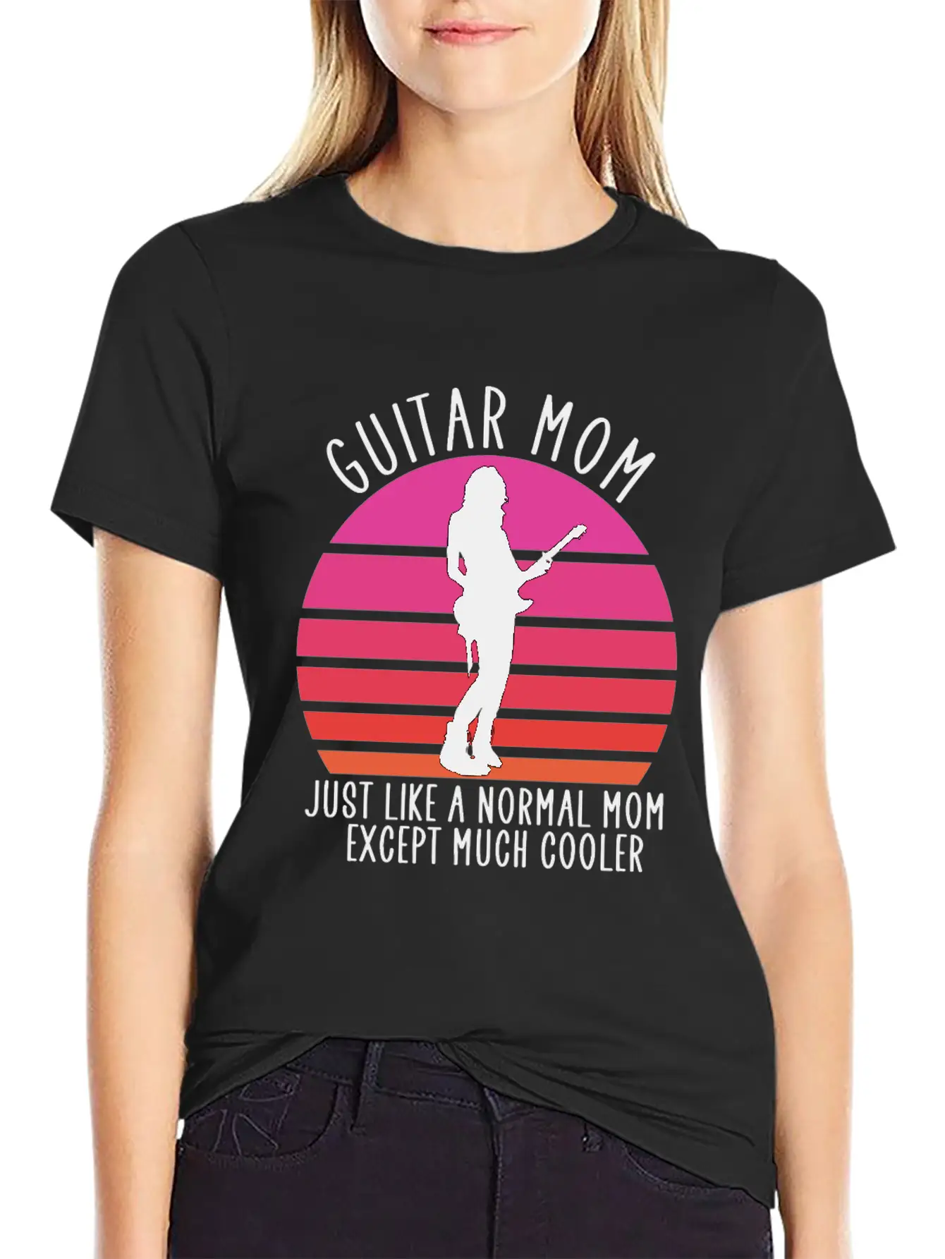 Guitar Mom Unisex Short Sleeve Soft Cotton T-Shirt – Casual Everyday Wear