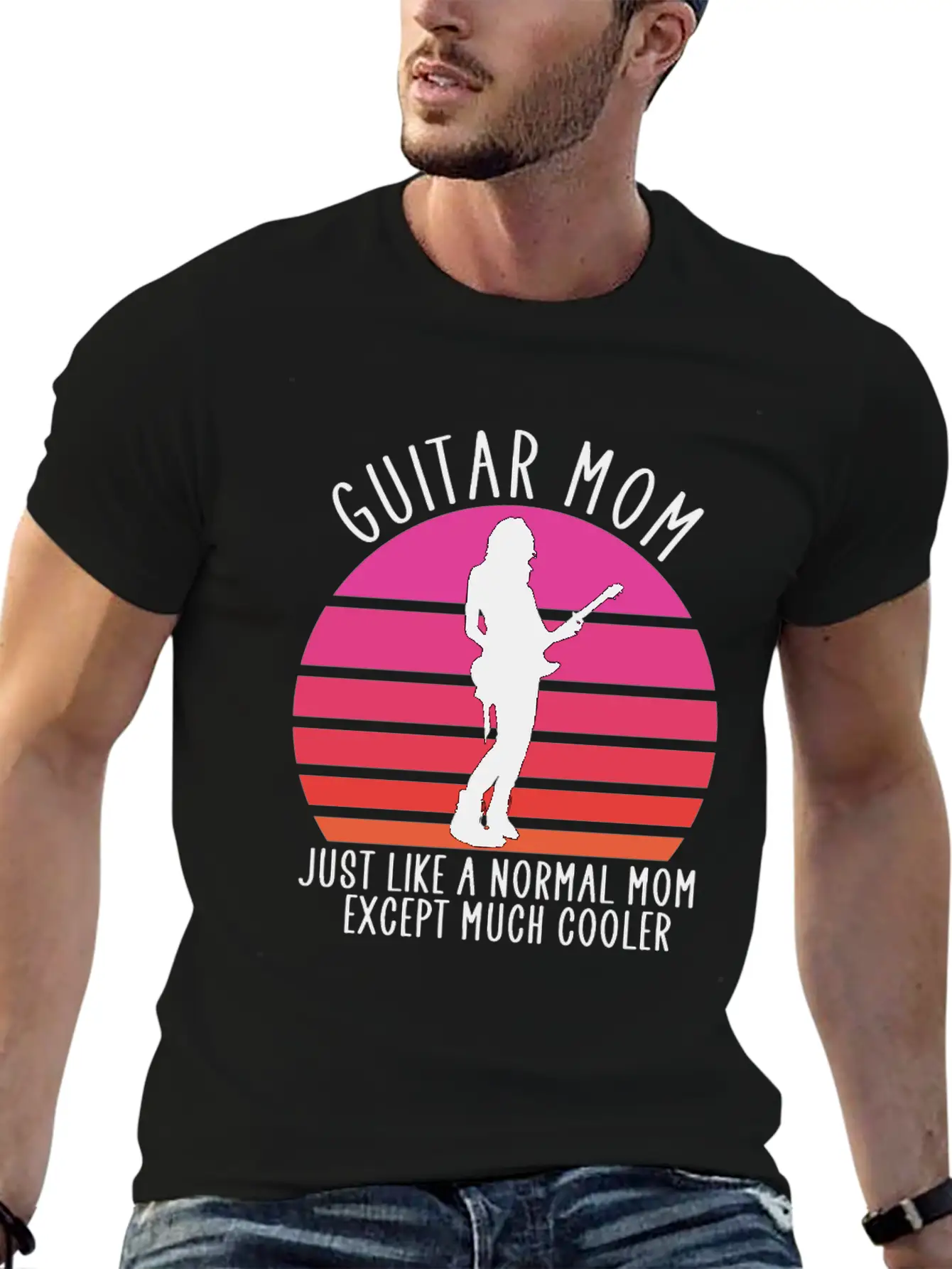 Guitar Mom Unisex Short Sleeve Soft Cotton T-Shirt – Casual Everyday Wear