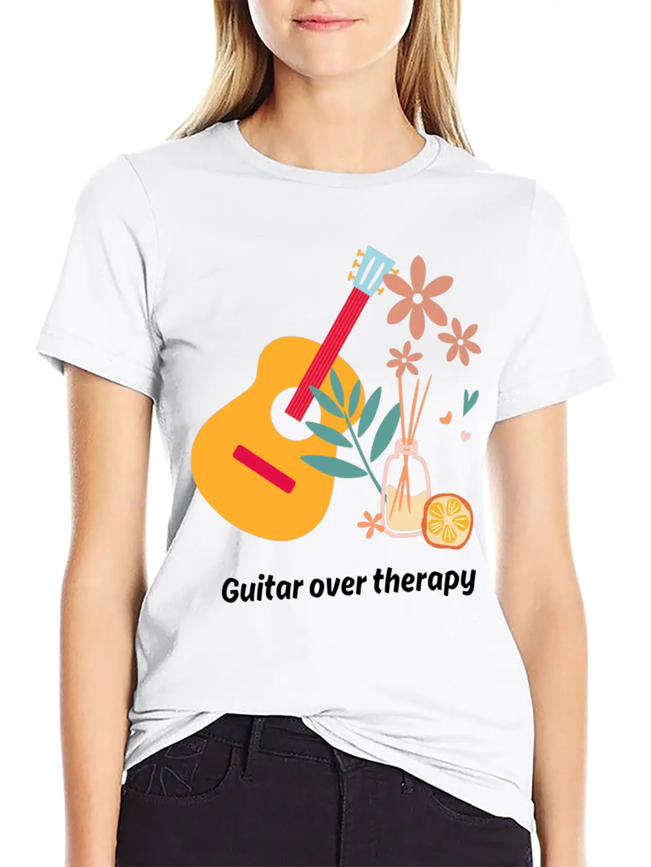 Guitar Over Therapy Timeless Short Sleeve Tee – Comfy And Minimalist Design