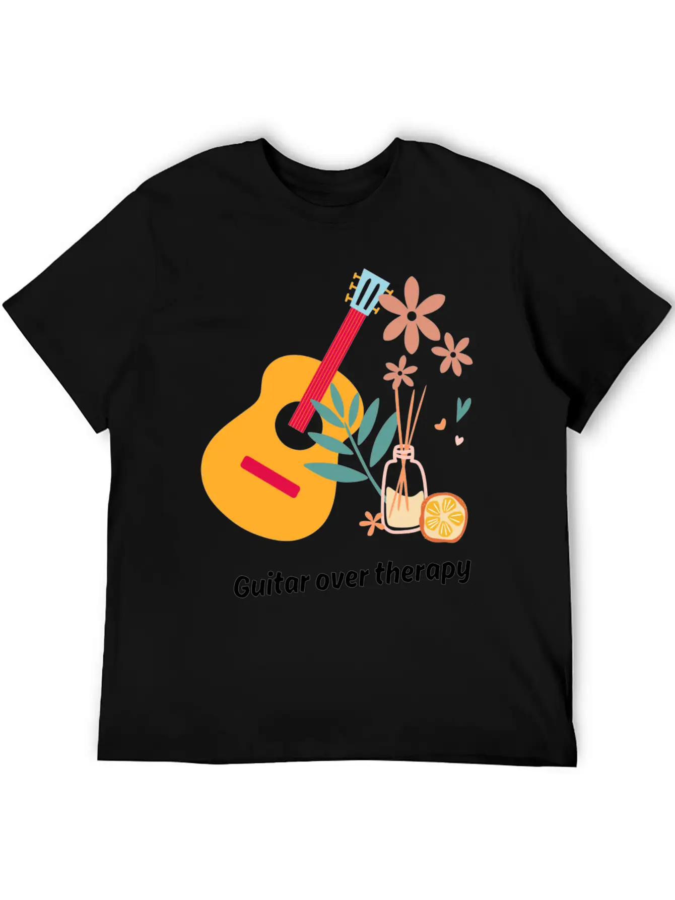 Guitar Over Therapy Timeless Short Sleeve Tee – Comfy And Minimalist Design