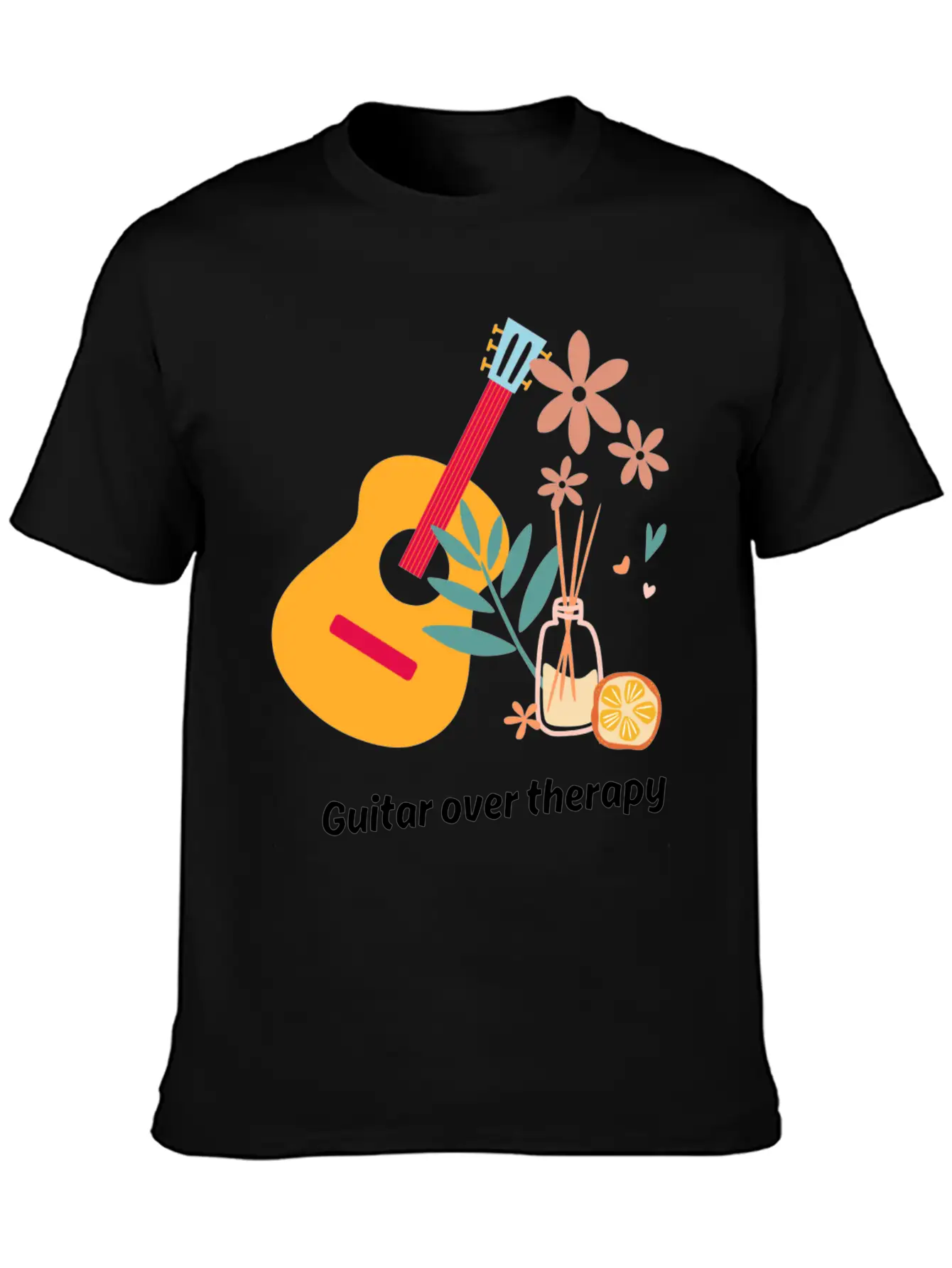 Guitar Over Therapy Timeless Short Sleeve Tee – Comfy And Minimalist Design