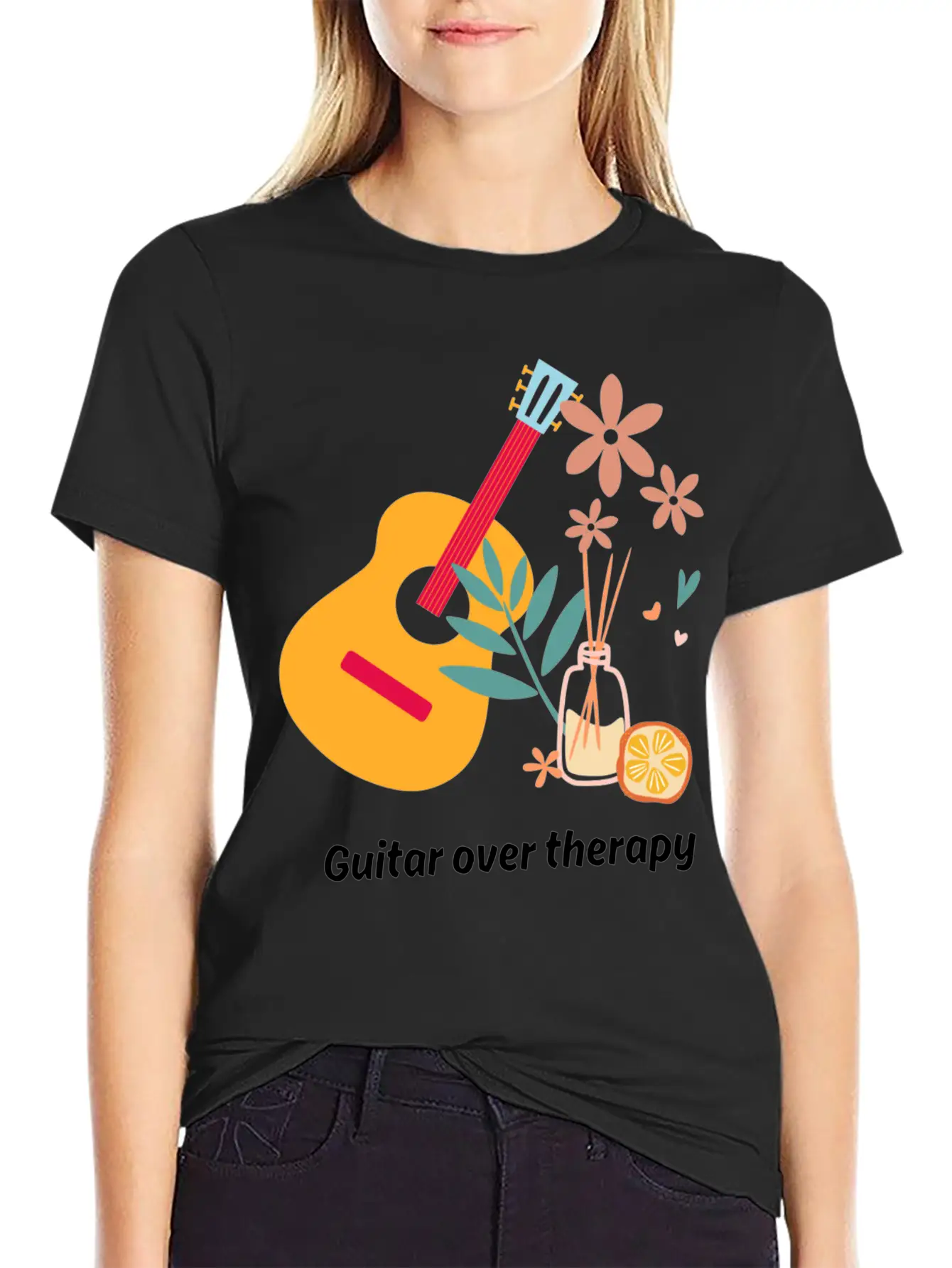 Guitar Over Therapy Timeless Short Sleeve Tee – Comfy And Minimalist Design