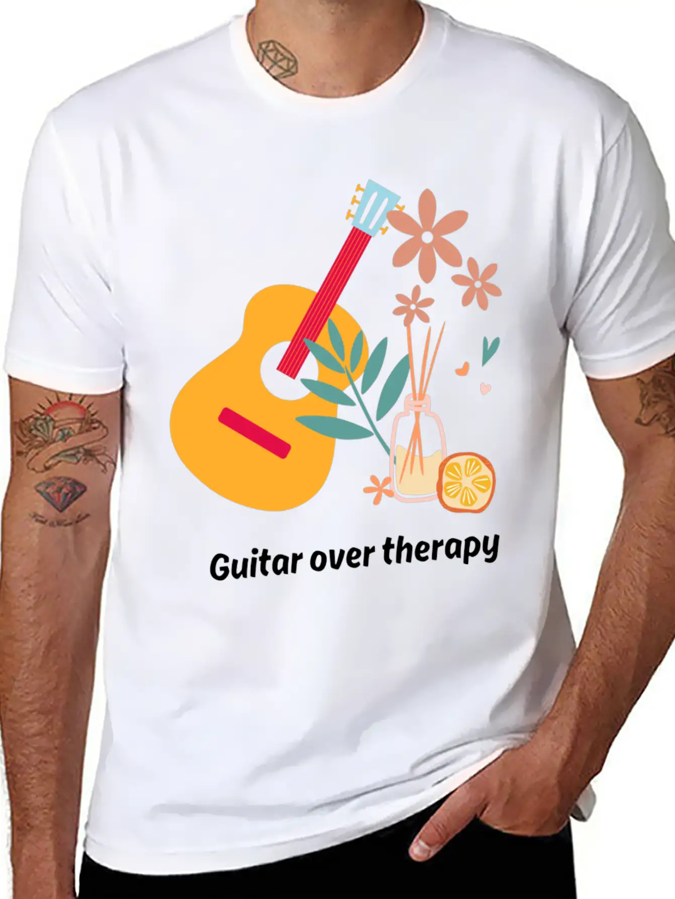 Guitar Over Therapy Timeless Short Sleeve Tee – Comfy And Minimalist Design
