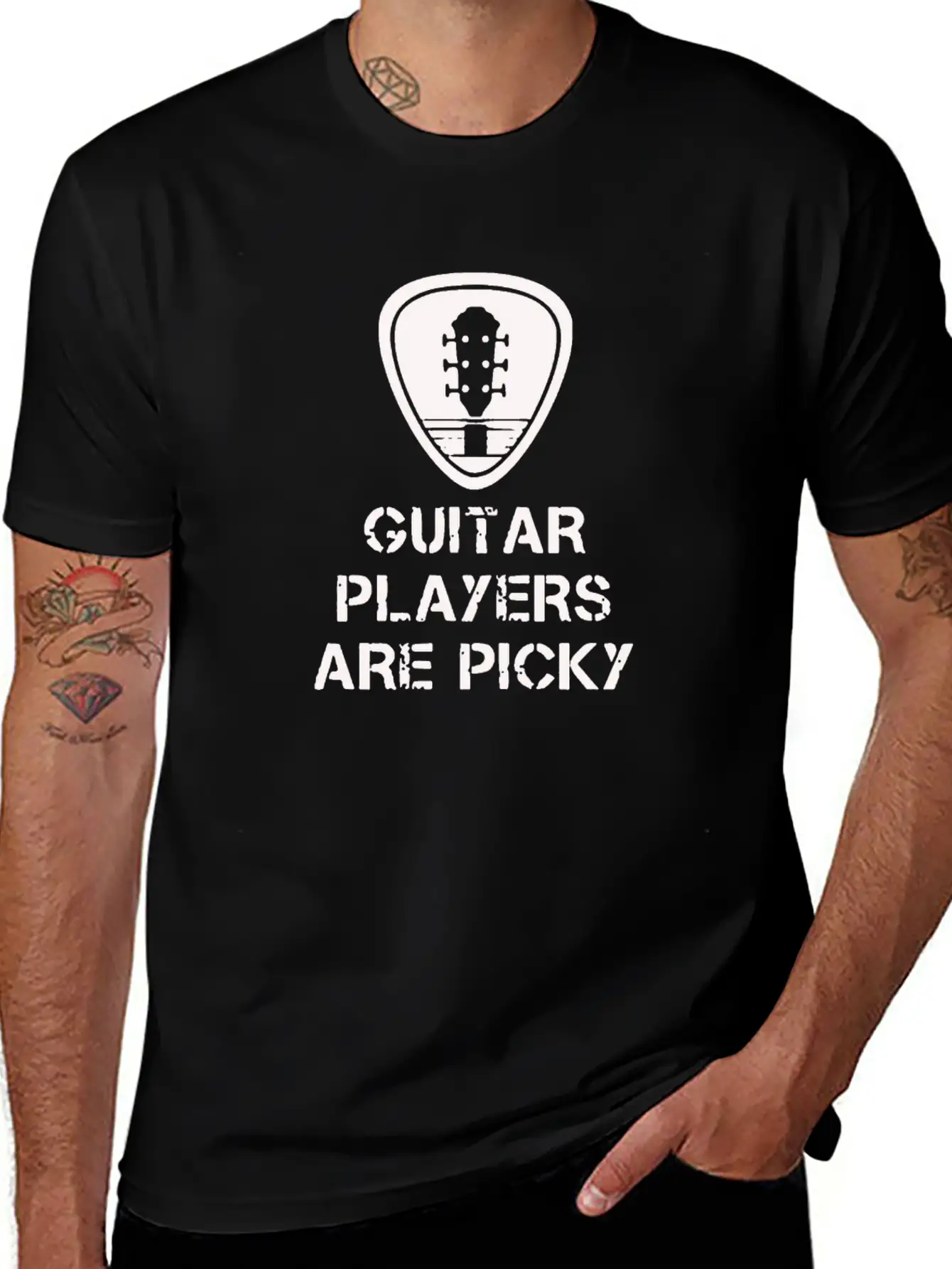Guitar Players Unisex Short Sleeve Soft Cotton T-Shirt – Casual Everyday Wear