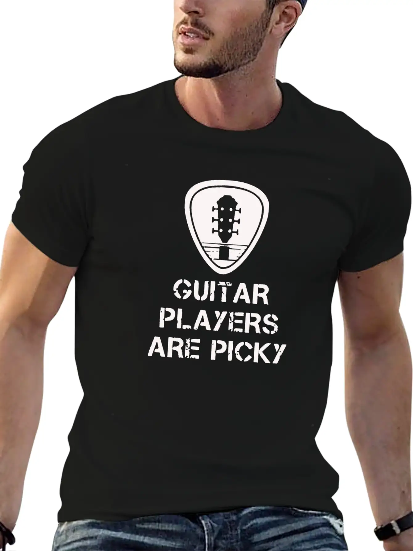 Guitar Players Unisex Short Sleeve Soft Cotton T-Shirt – Casual Everyday Wear