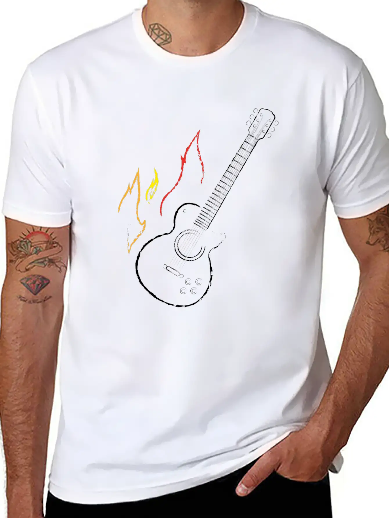 Guitar Rock Music Stylish Everyday T-Shirt – Unisex Basic Cotton Tee