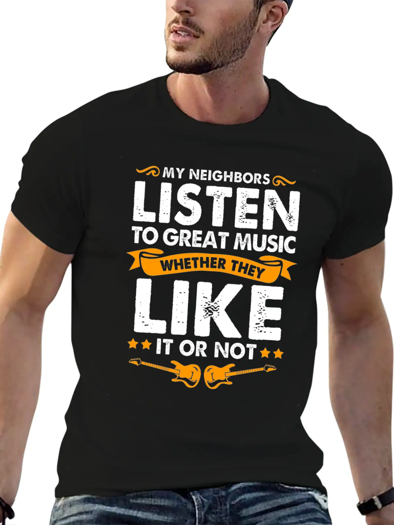 Guitar Unisex Short Sleeve Soft Cotton T-Shirt – Casual Everyday Wear