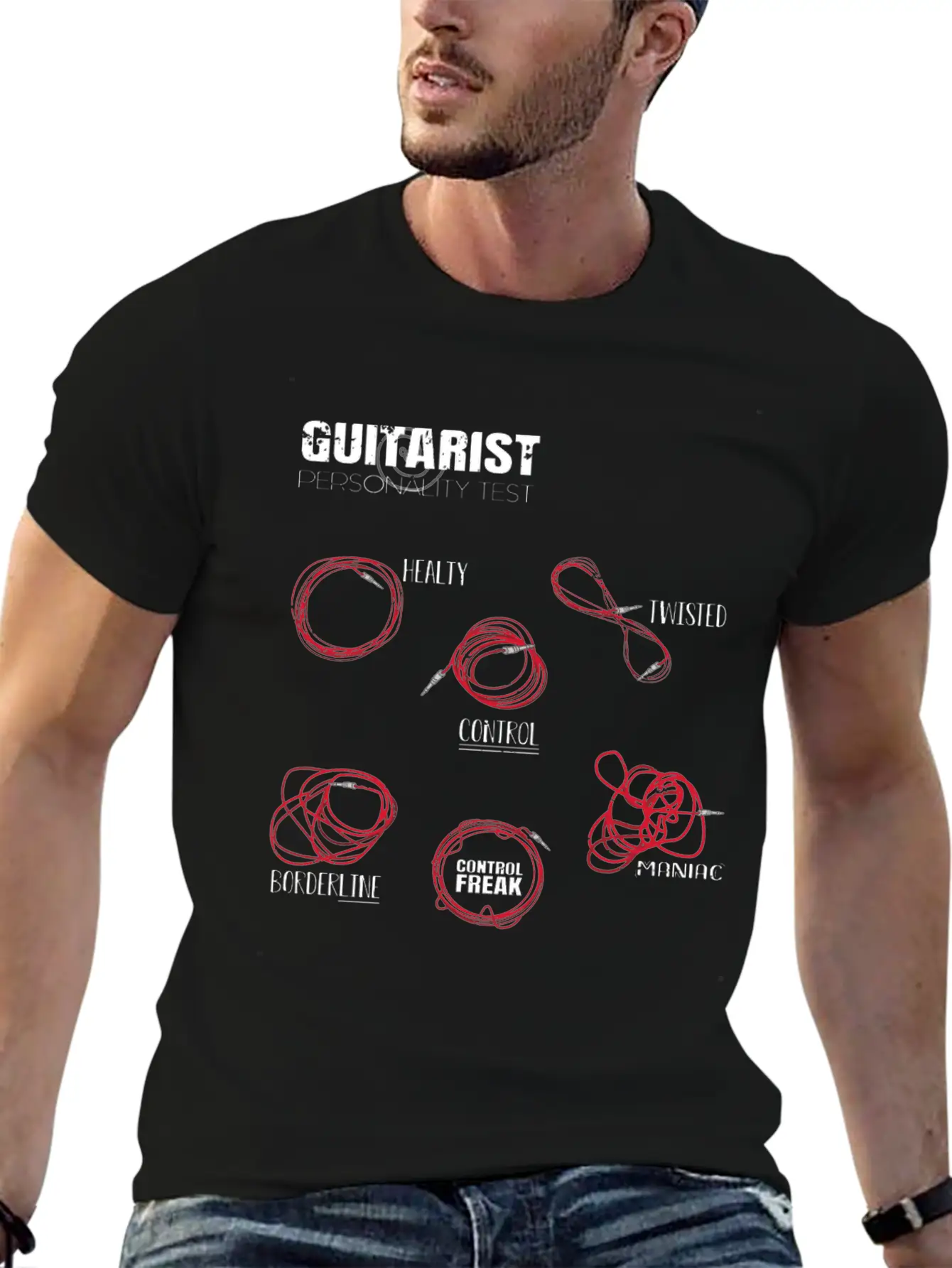 Guitarist Personalities Unisex Short Sleeve Soft Cotton T-Shirt – Casual Everyday Wear