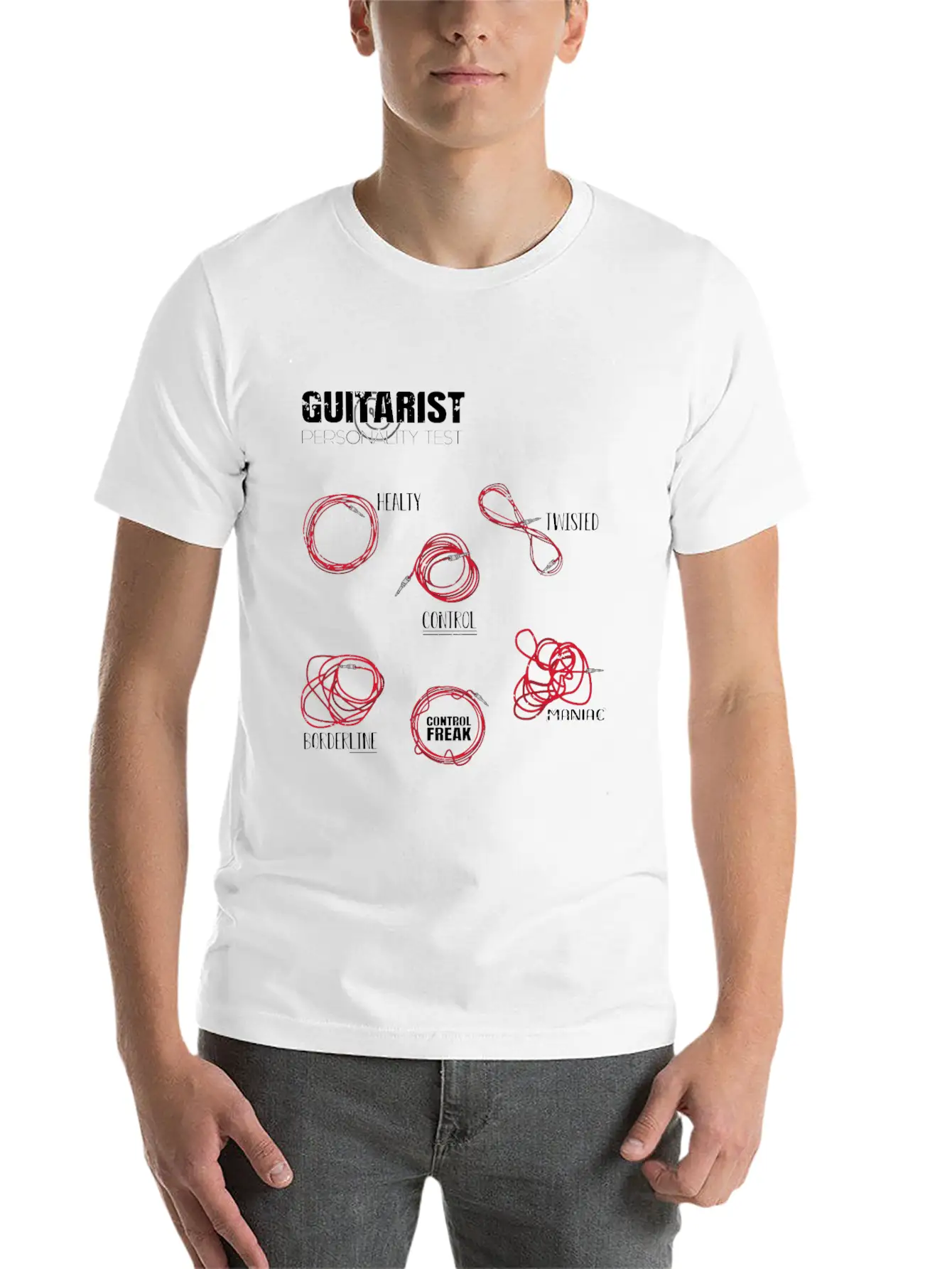 Guitarist Personalities Unisex Short Sleeve Soft Cotton T-Shirt – Casual Everyday Wear