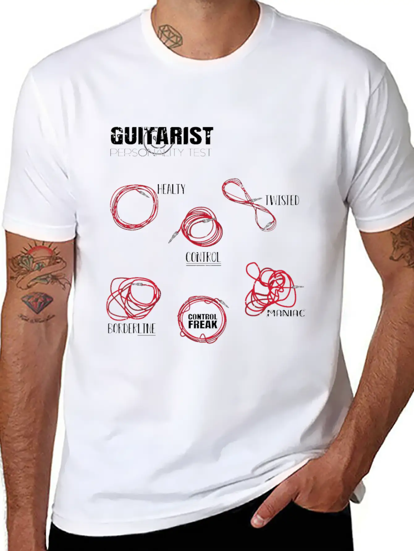 Guitarist Personalities Unisex Short Sleeve Soft Cotton T-Shirt – Casual Everyday Wear