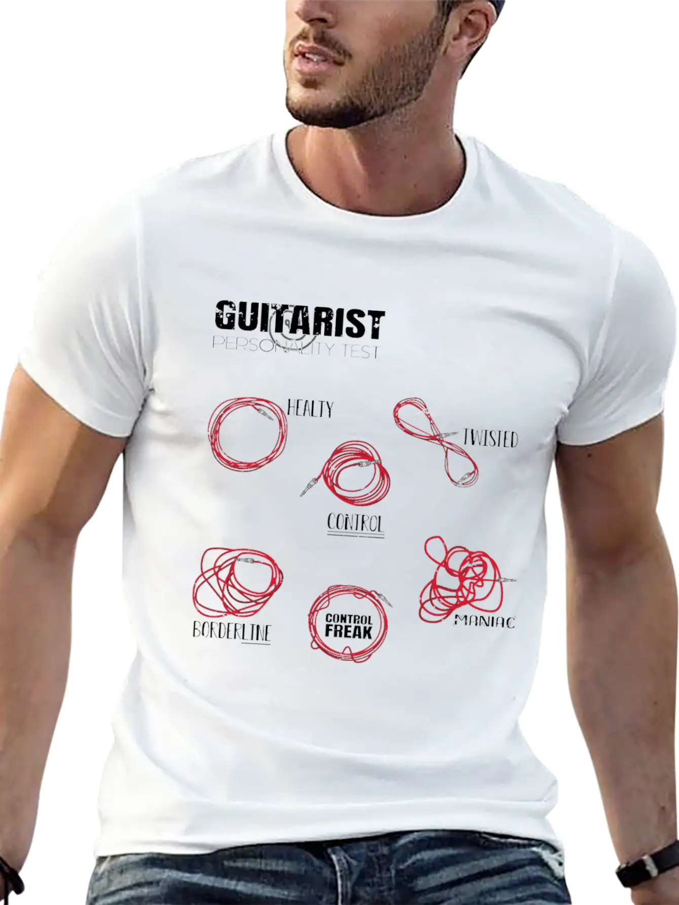 Guitarist Personalities Unisex Short Sleeve Soft Cotton T-Shirt – Casual Everyday Wear
