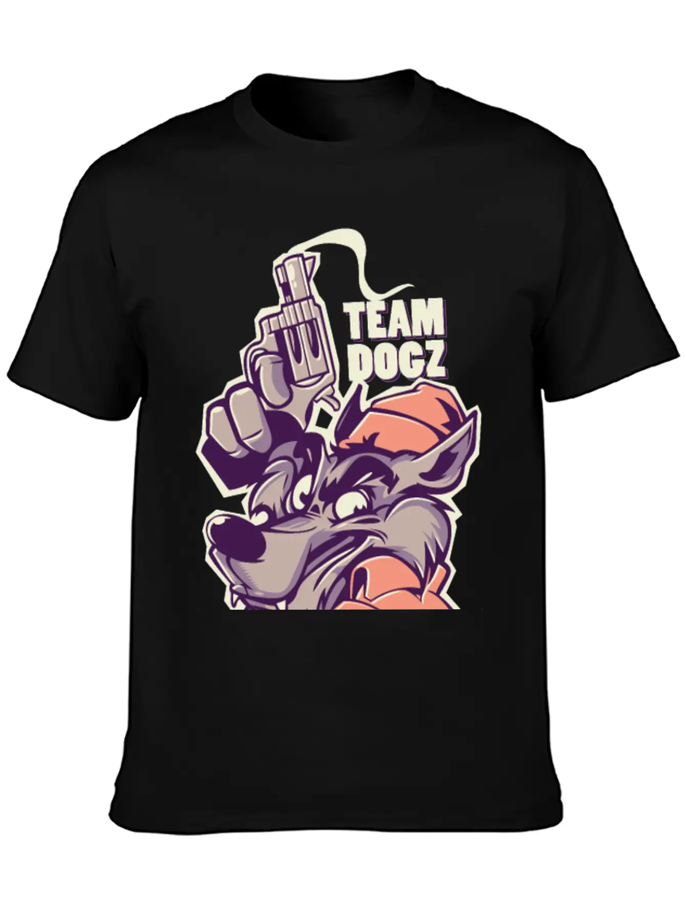 Gun Dog Wolf Gangster Team Dogs Inscription Stylish Everyday T-Shirt – Unisex Basic Cotton Tee