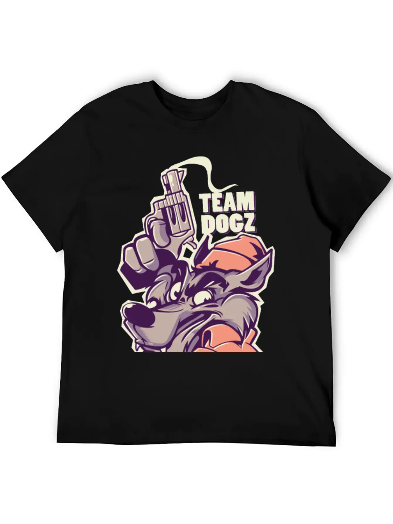 Gun Dog Wolf Gangster Team Dogs Inscription Stylish Everyday T-Shirt – Unisex Basic Cotton Tee