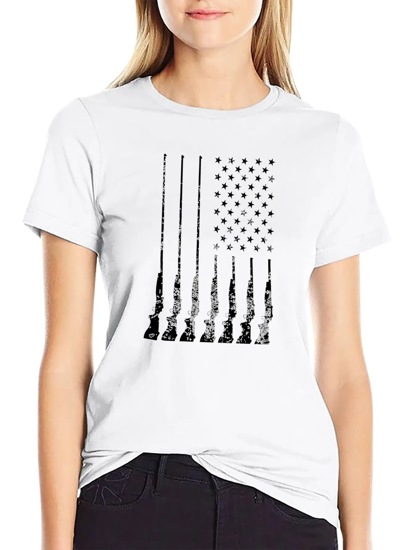 Gun Flag Unisex Short Sleeve Soft Cotton T-Shirt – Casual Everyday Wear