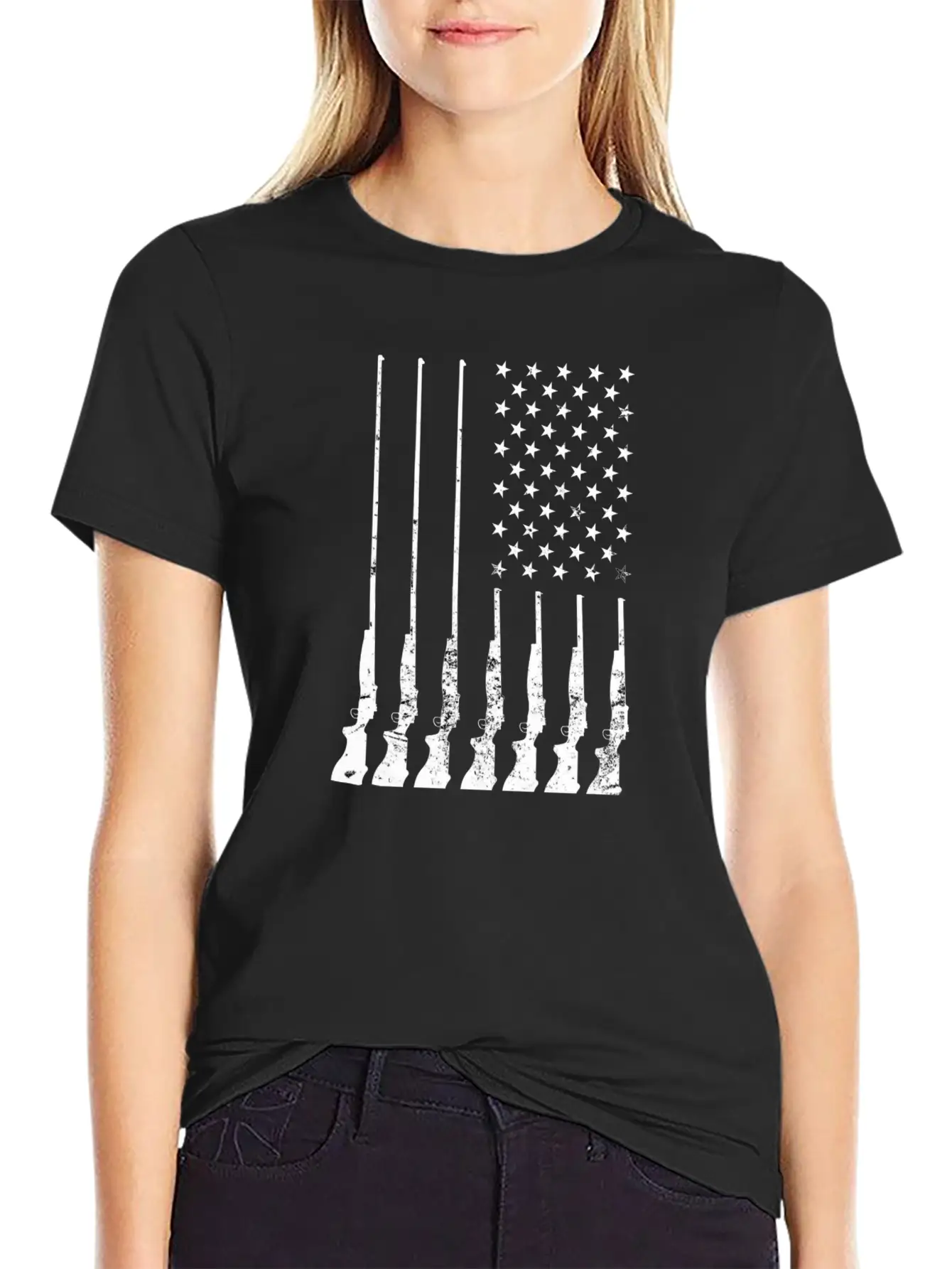 Gun Flag Unisex Short Sleeve Soft Cotton T-Shirt – Casual Everyday Wear