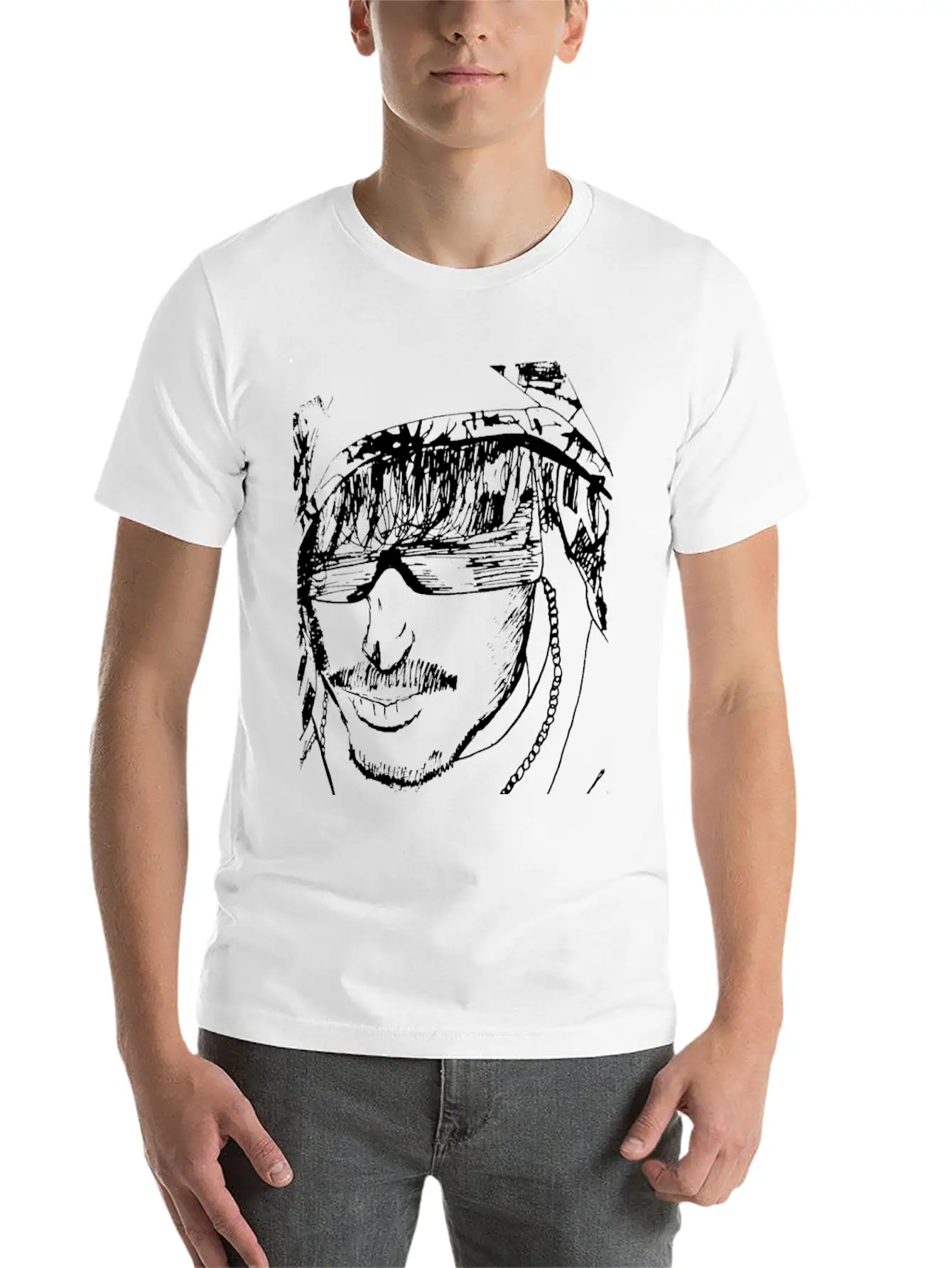 Guy With Hoodie Sketch Timeless Short Sleeve Tee – Comfy And Minimalist Design