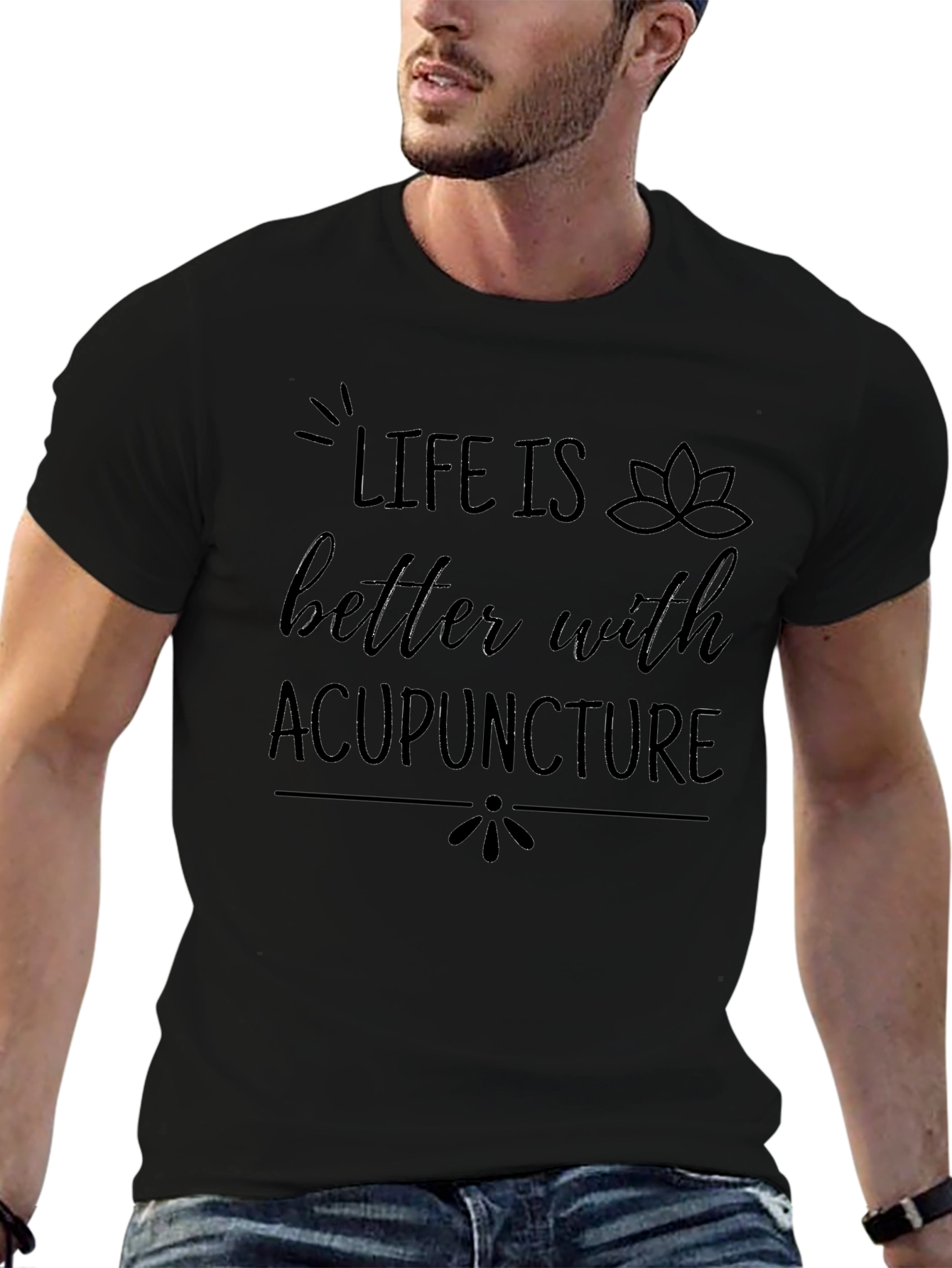 Life is Better with Acupuncture Black Tee