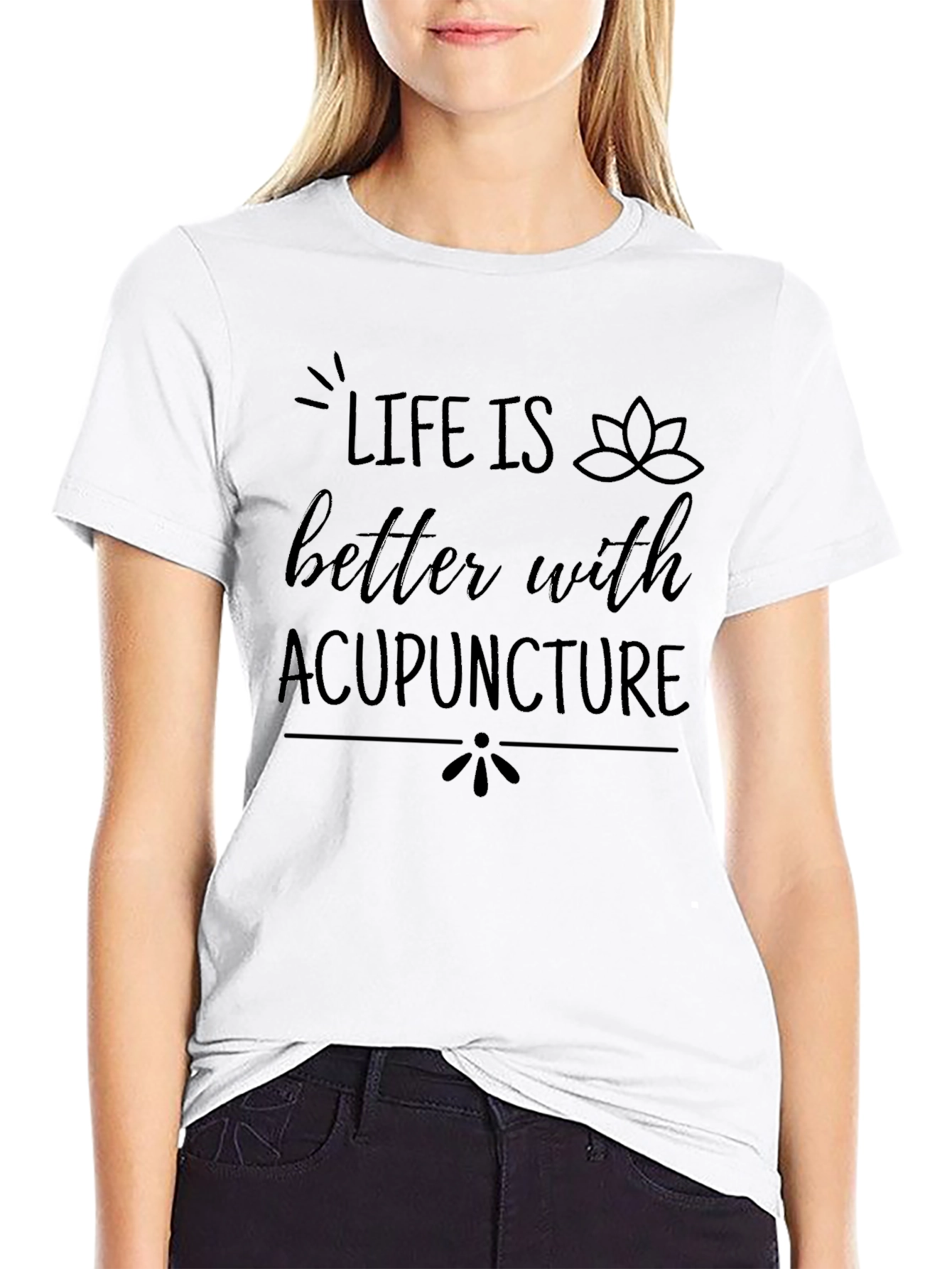 Life is Better with Acupuncture Black Tee