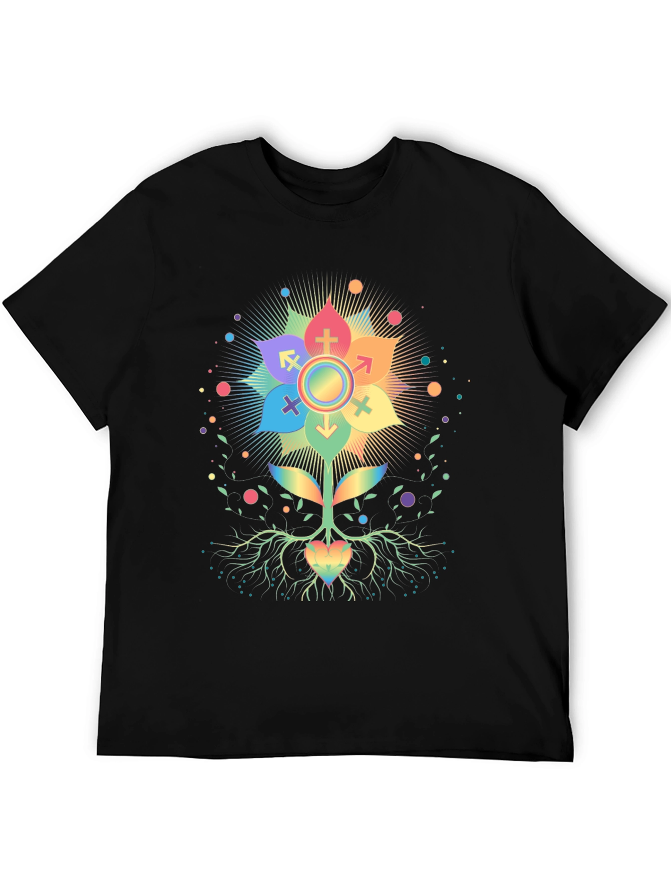 Rainbow Pride Flower Graphic T-Shirt