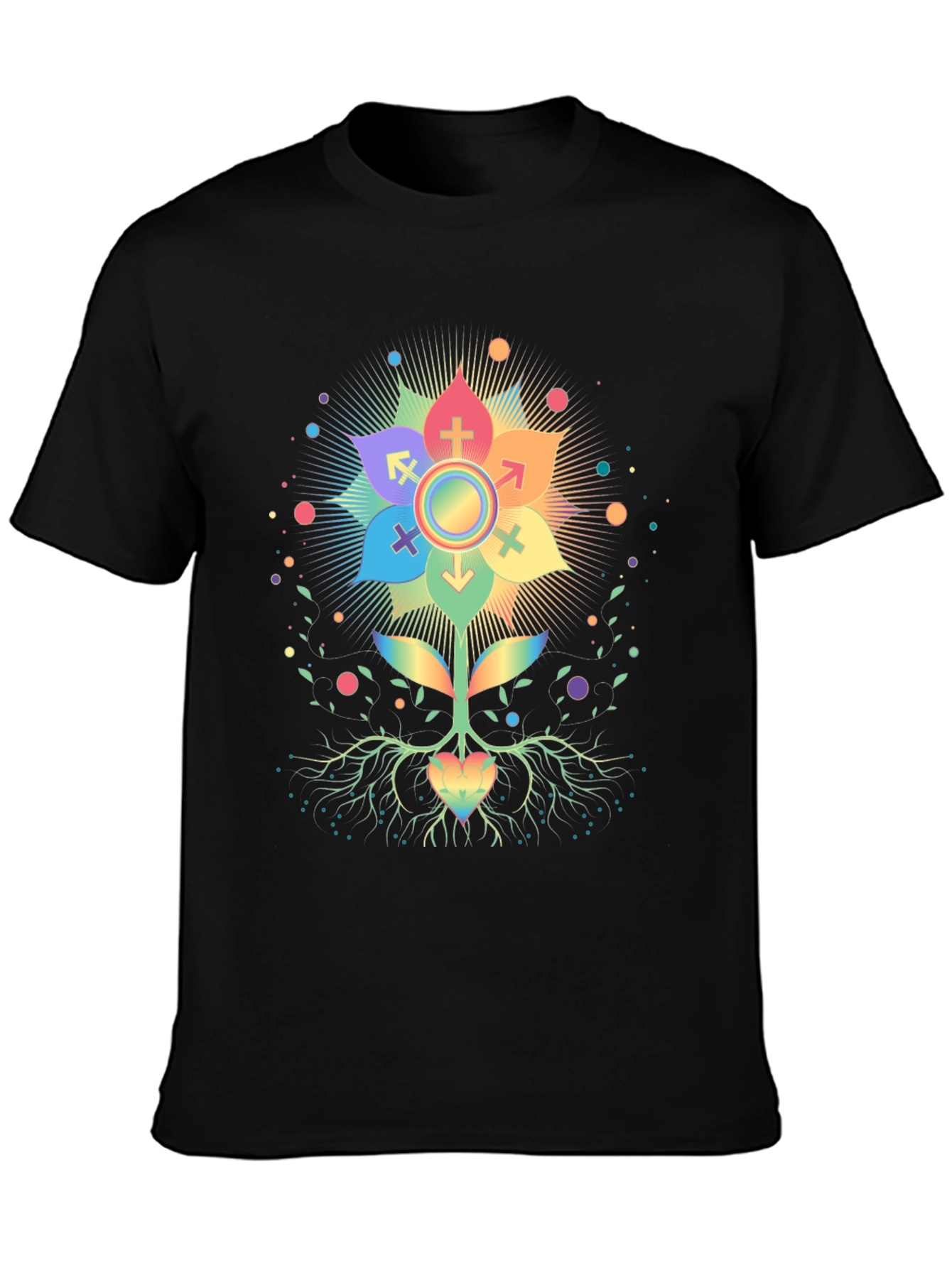 Rainbow Pride Flower Graphic T-Shirt