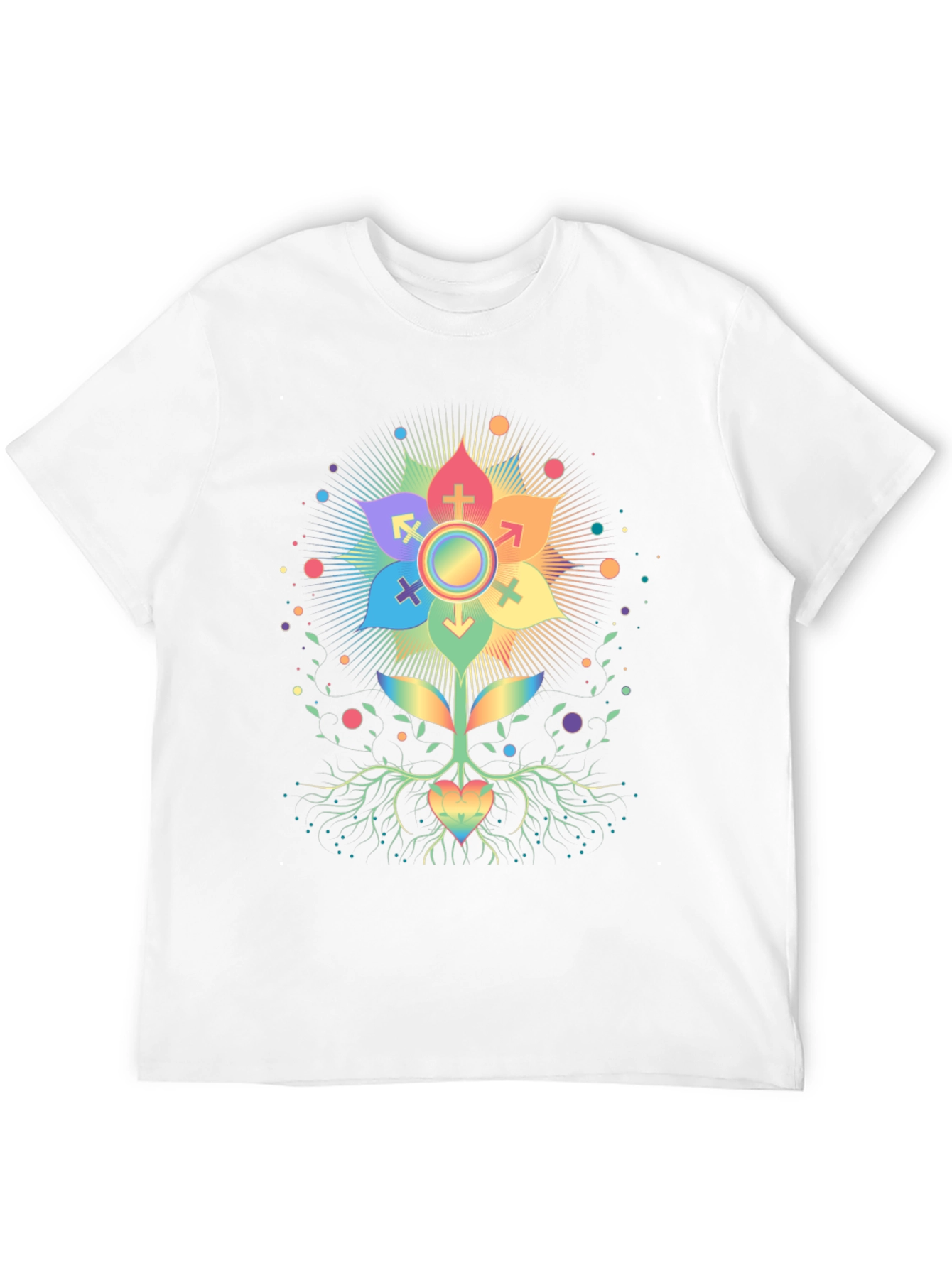 Rainbow Pride Flower Graphic T-Shirt