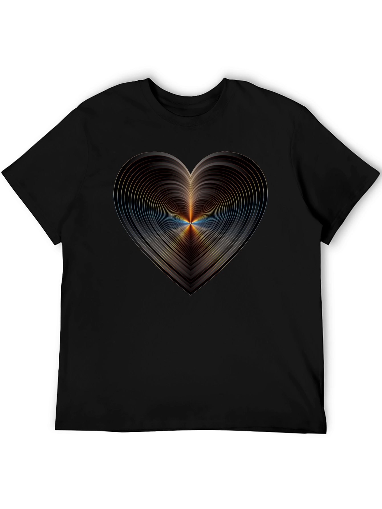 Abstract Heart Graphic Black T-Shirt