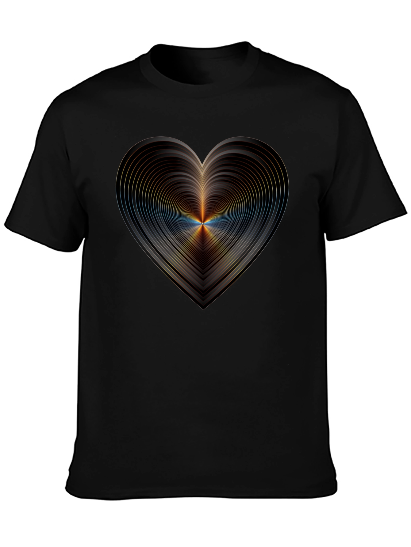 Abstract Heart Graphic Black T-Shirt