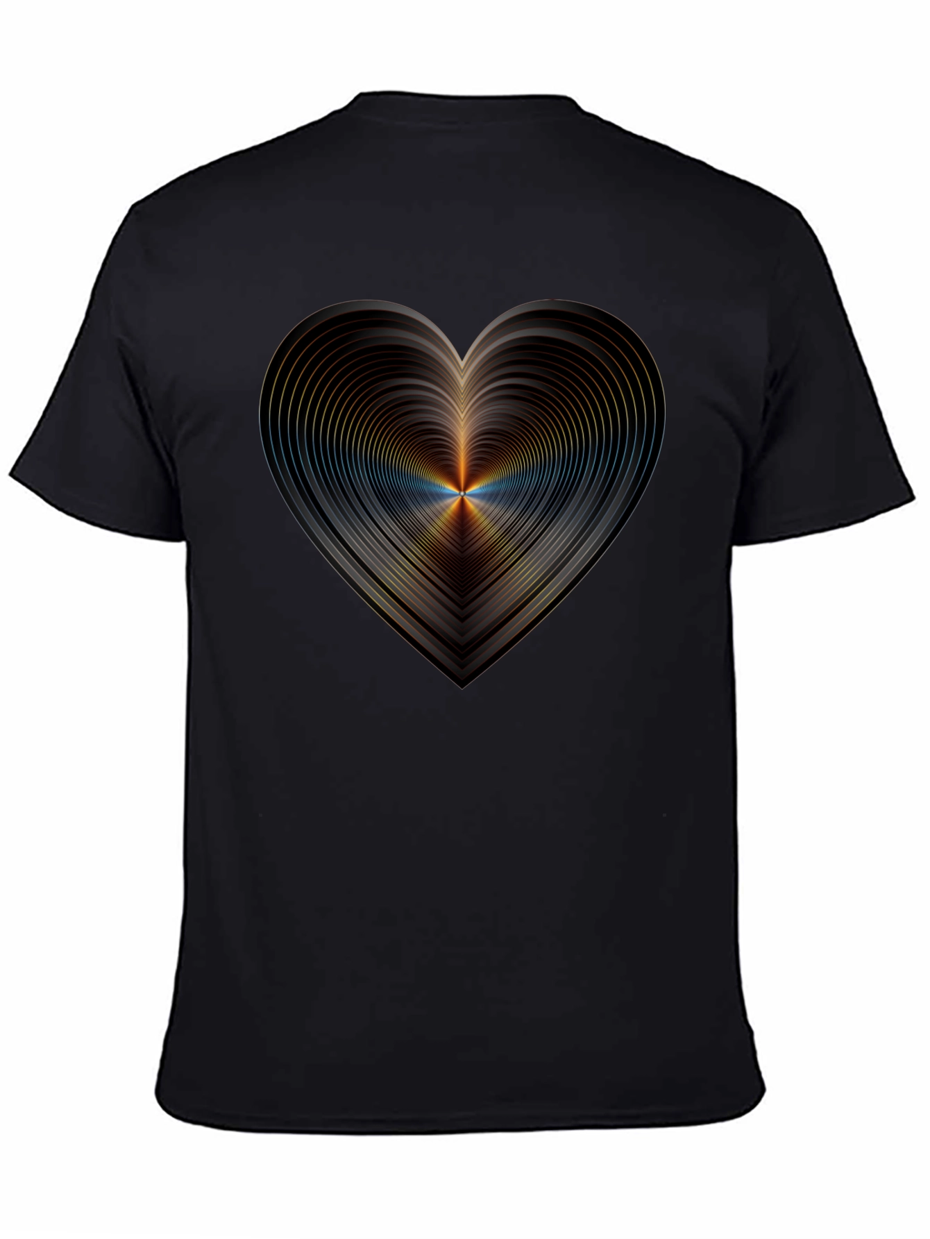 Abstract Heart Graphic Black T-Shirt