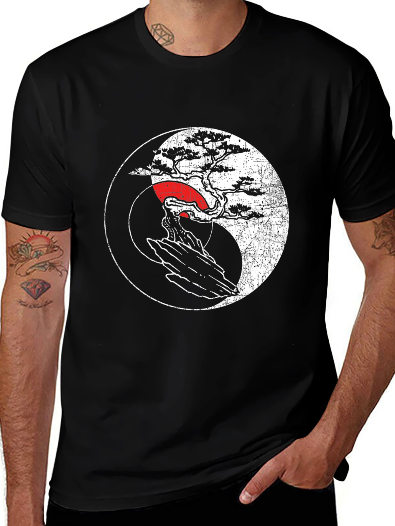 Yin Yang Bonsai Tree Graphic Tee - Unisex