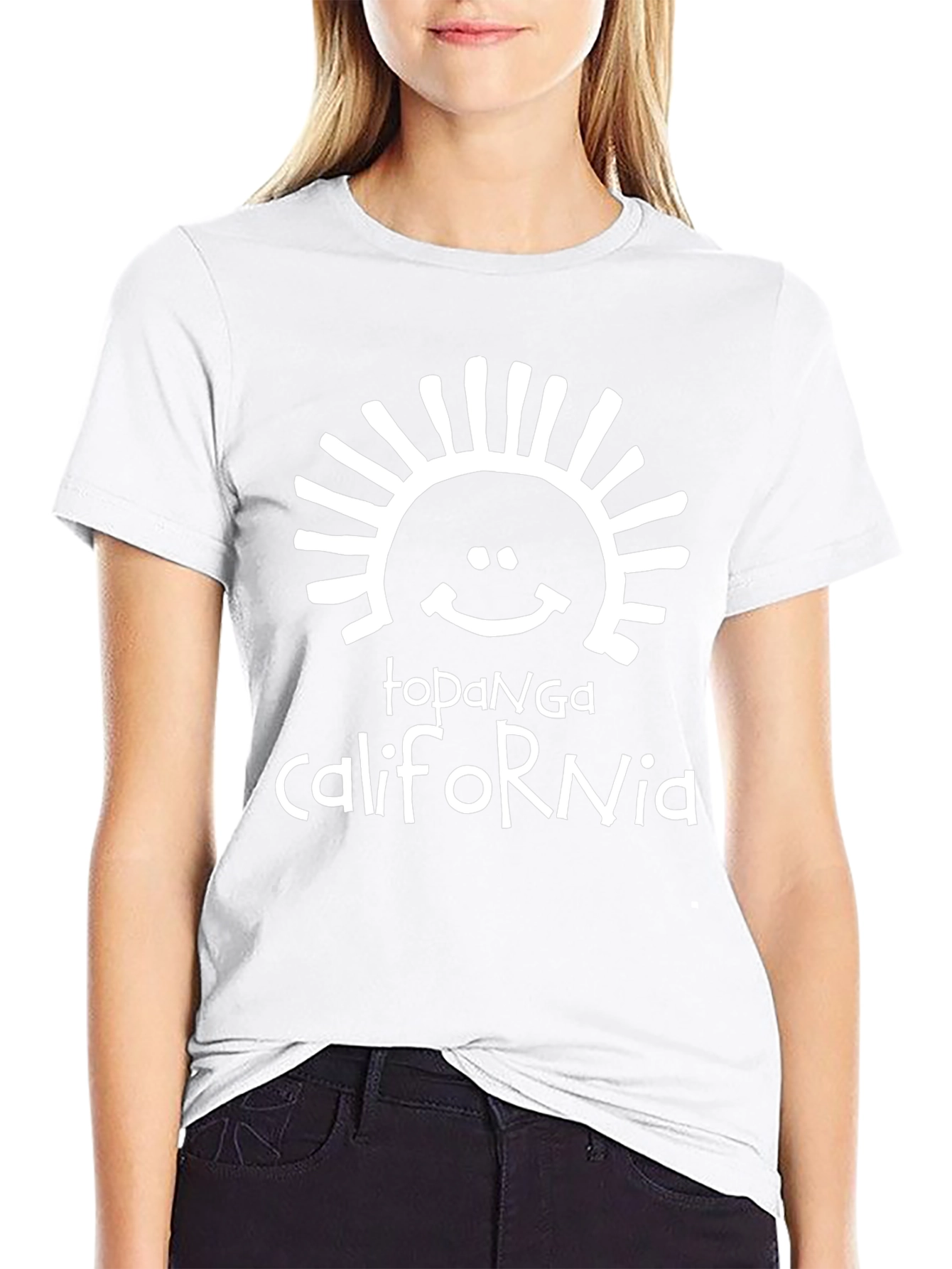 Topanga California Graphic Tee - Black Cotton Blend