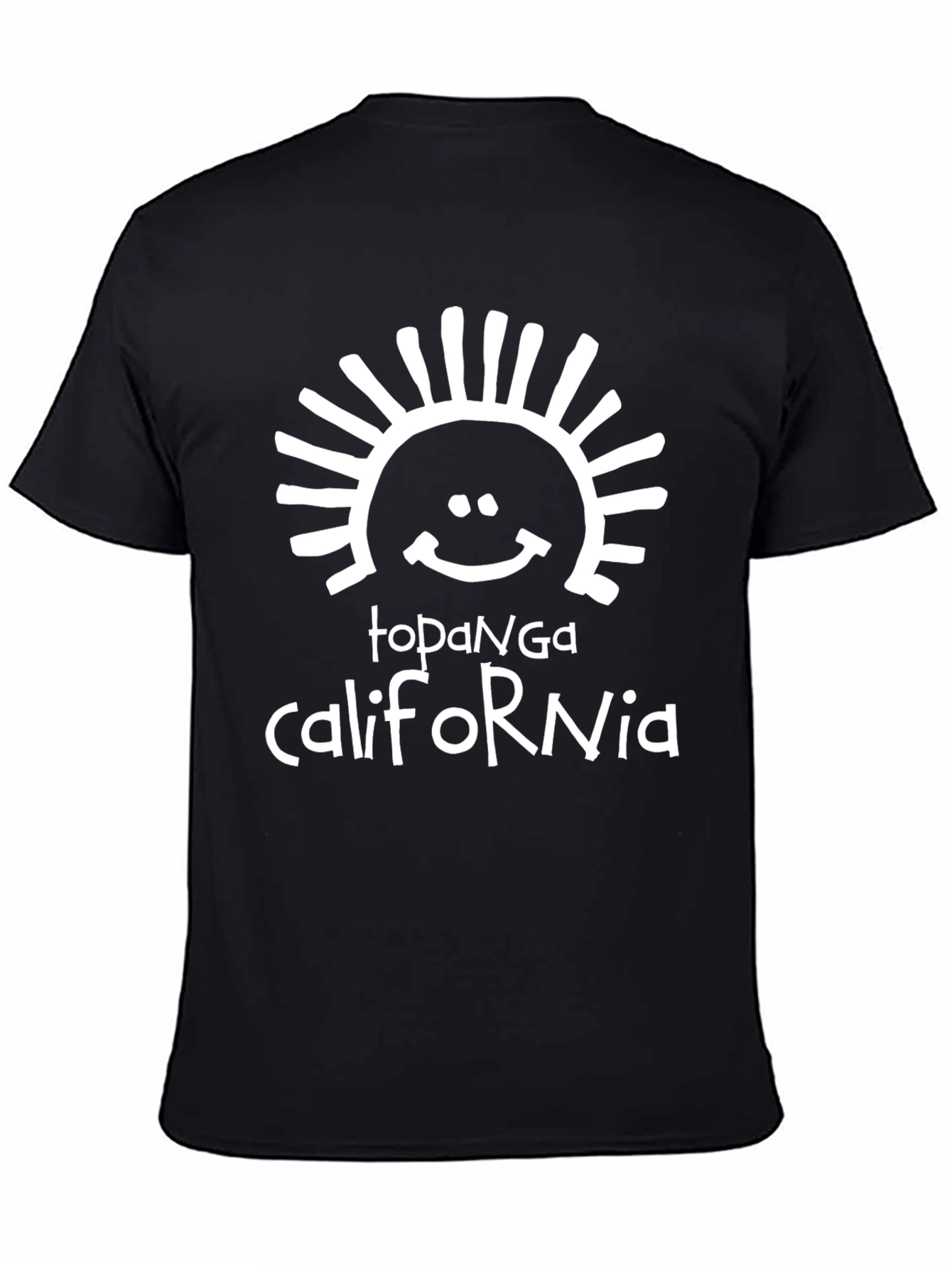 Topanga California Graphic Tee - Black Cotton Blend