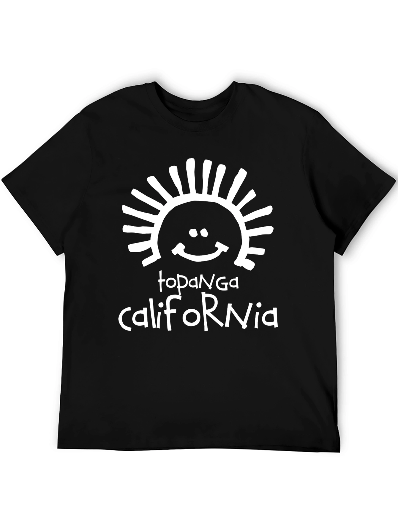 Topanga California Graphic Tee - Black Cotton Blend