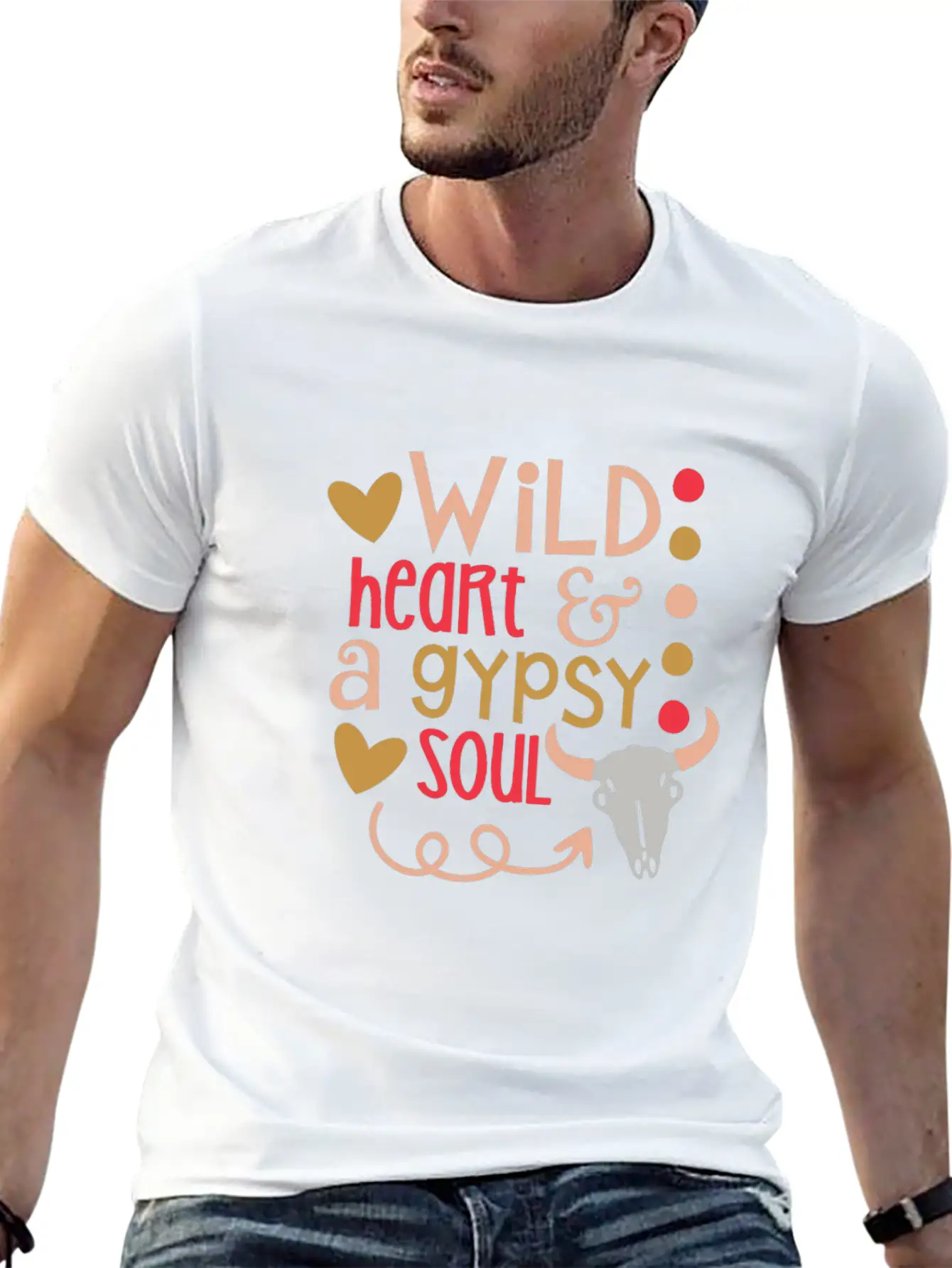 Gypsy Soul Shirt Wild Heart Gypsy Soul Distressed Unisex Short Sleeve Soft Cotton T-Shirt – Casual Everyday Wear