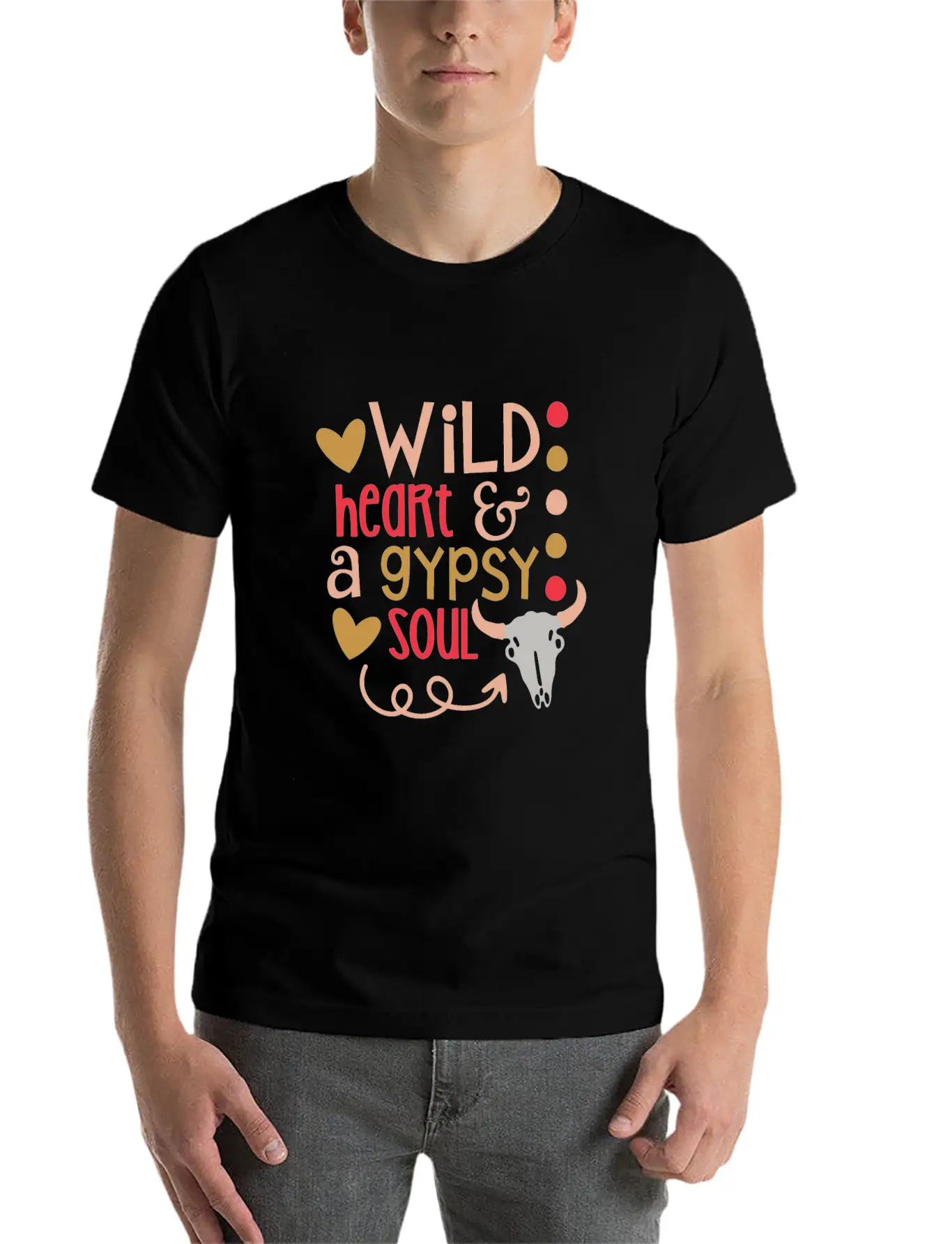 Gypsy Soul Shirt Wild Heart Gypsy Soul Distressed Unisex Short Sleeve Soft Cotton T-Shirt – Casual Everyday Wear