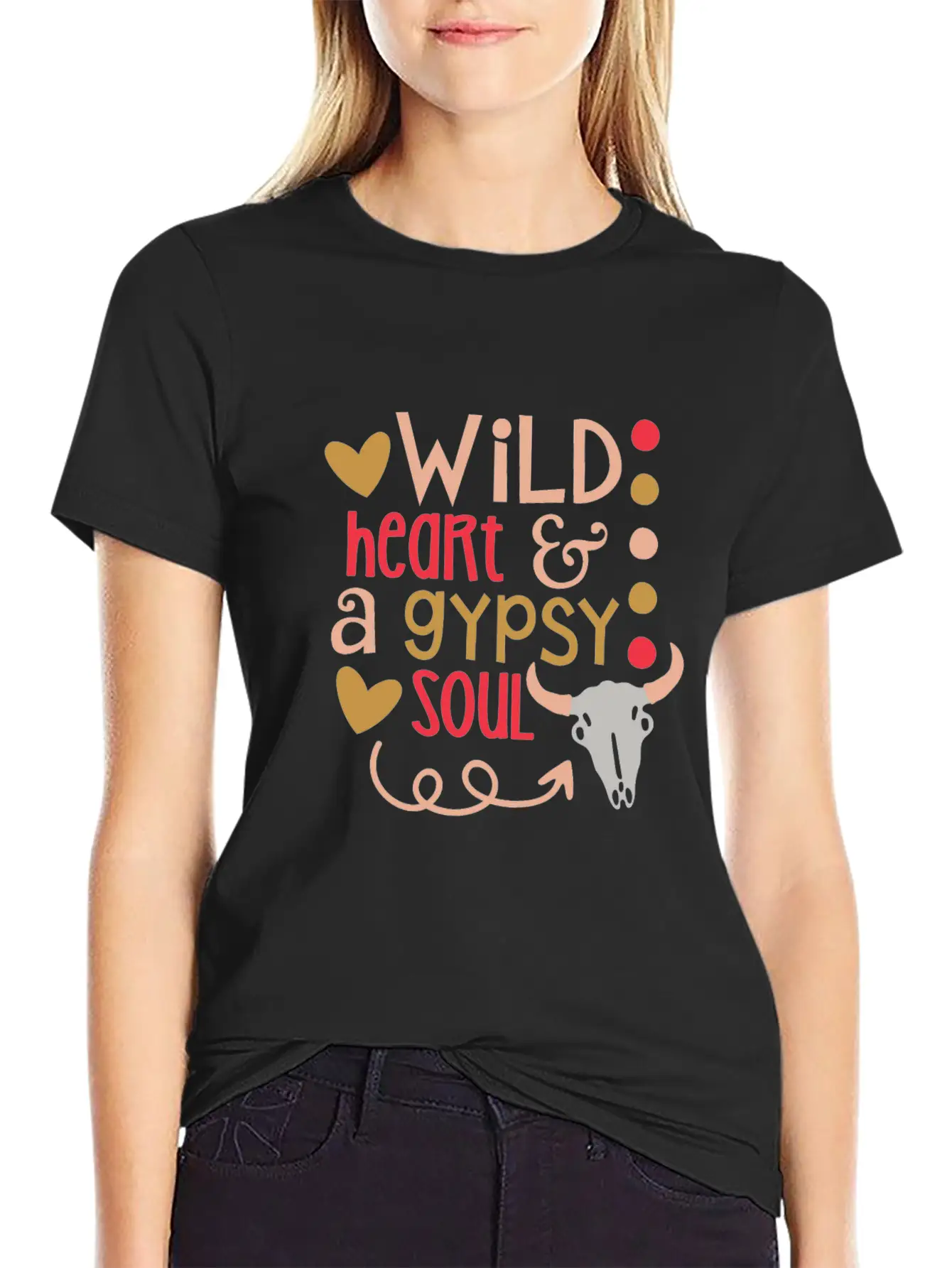 Gypsy Soul Shirt Wild Heart Gypsy Soul Distressed Unisex Short Sleeve Soft Cotton T-Shirt – Casual Everyday Wear