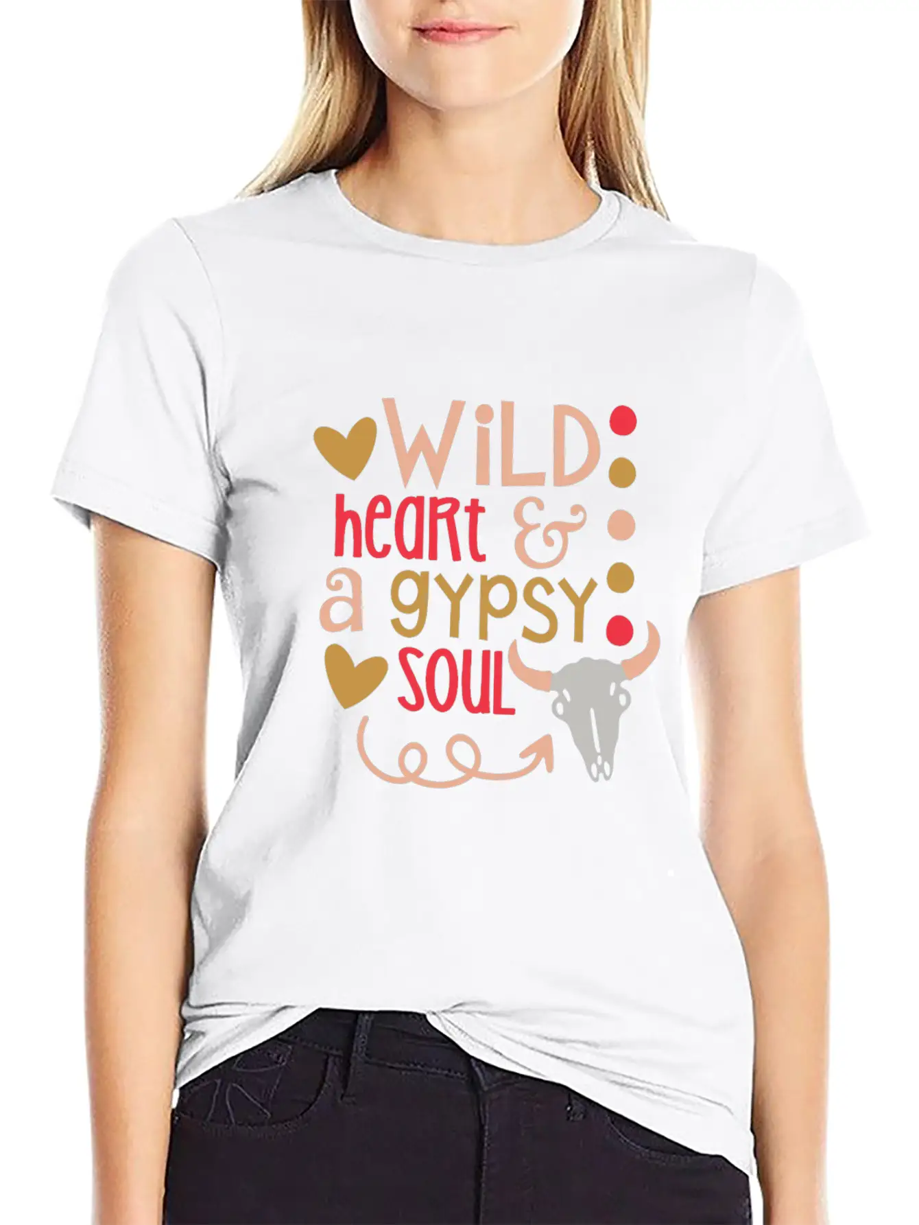 Gypsy Soul Shirt Wild Heart Gypsy Soul Distressed Unisex Short Sleeve Soft Cotton T-Shirt – Casual Everyday Wear