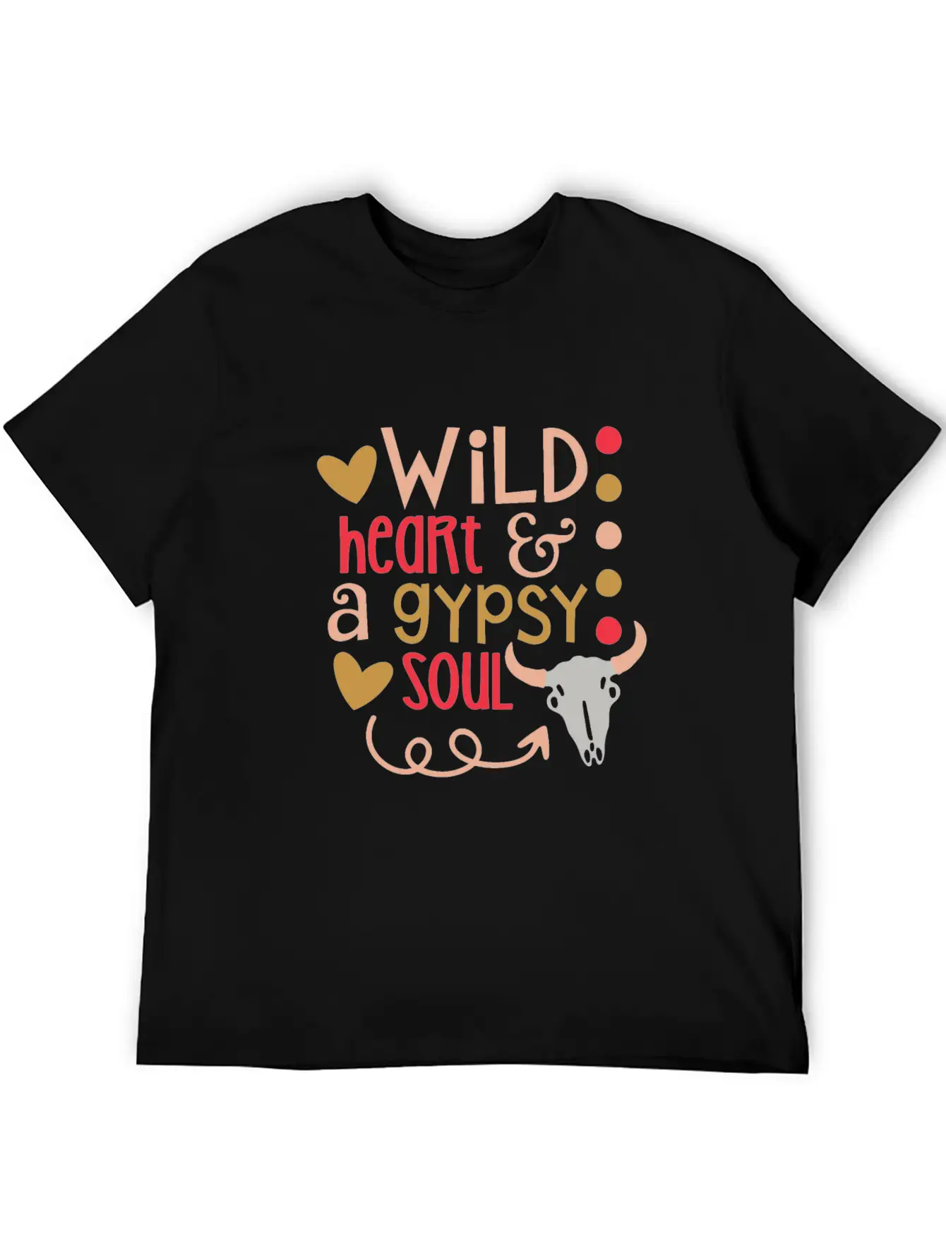 Gypsy Soul Shirt Wild Heart Gypsy Soul Distressed Unisex Short Sleeve Soft Cotton T-Shirt – Casual Everyday Wear