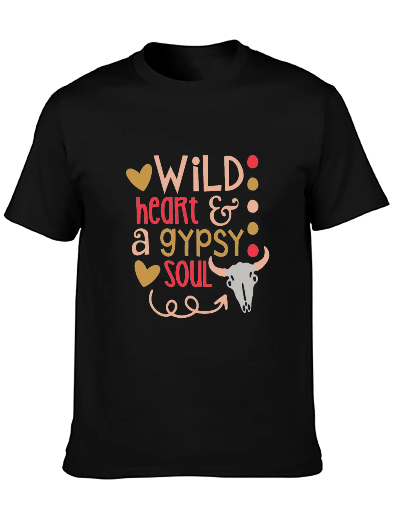 Gypsy Soul Shirt Wild Heart Gypsy Soul Distressed Unisex Short Sleeve Soft Cotton T-Shirt – Casual Everyday Wear
