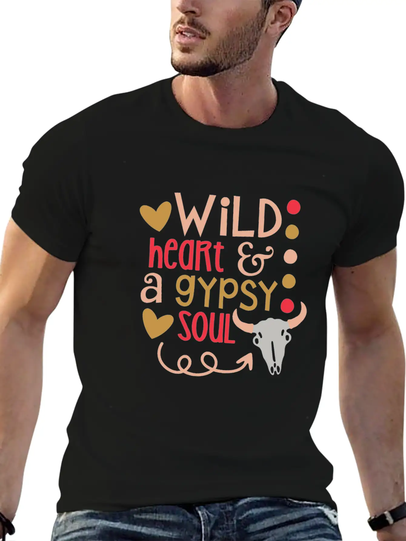 Gypsy Soul Shirt Wild Heart Gypsy Soul Distressed Unisex Short Sleeve Soft Cotton T-Shirt – Casual Everyday Wear