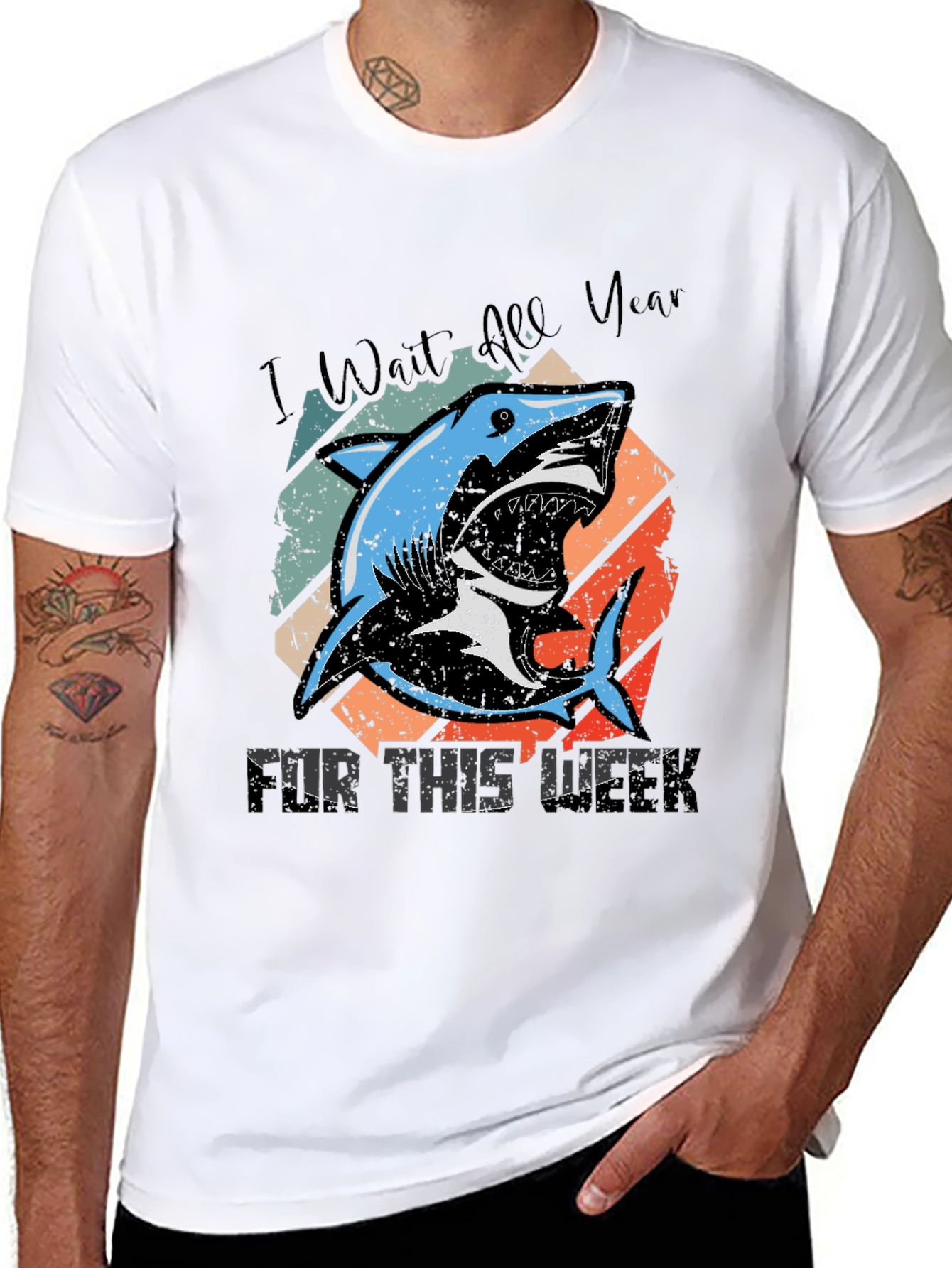 Shark Week Tee - I Wait All Year T-Shirt