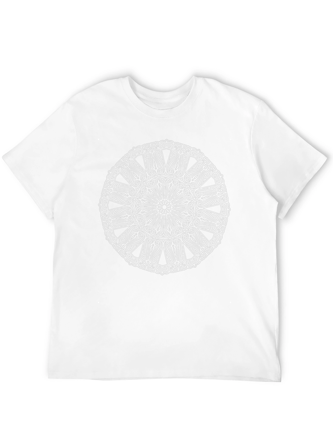 Geometric Mandala Graphic Print Black T-Shirt