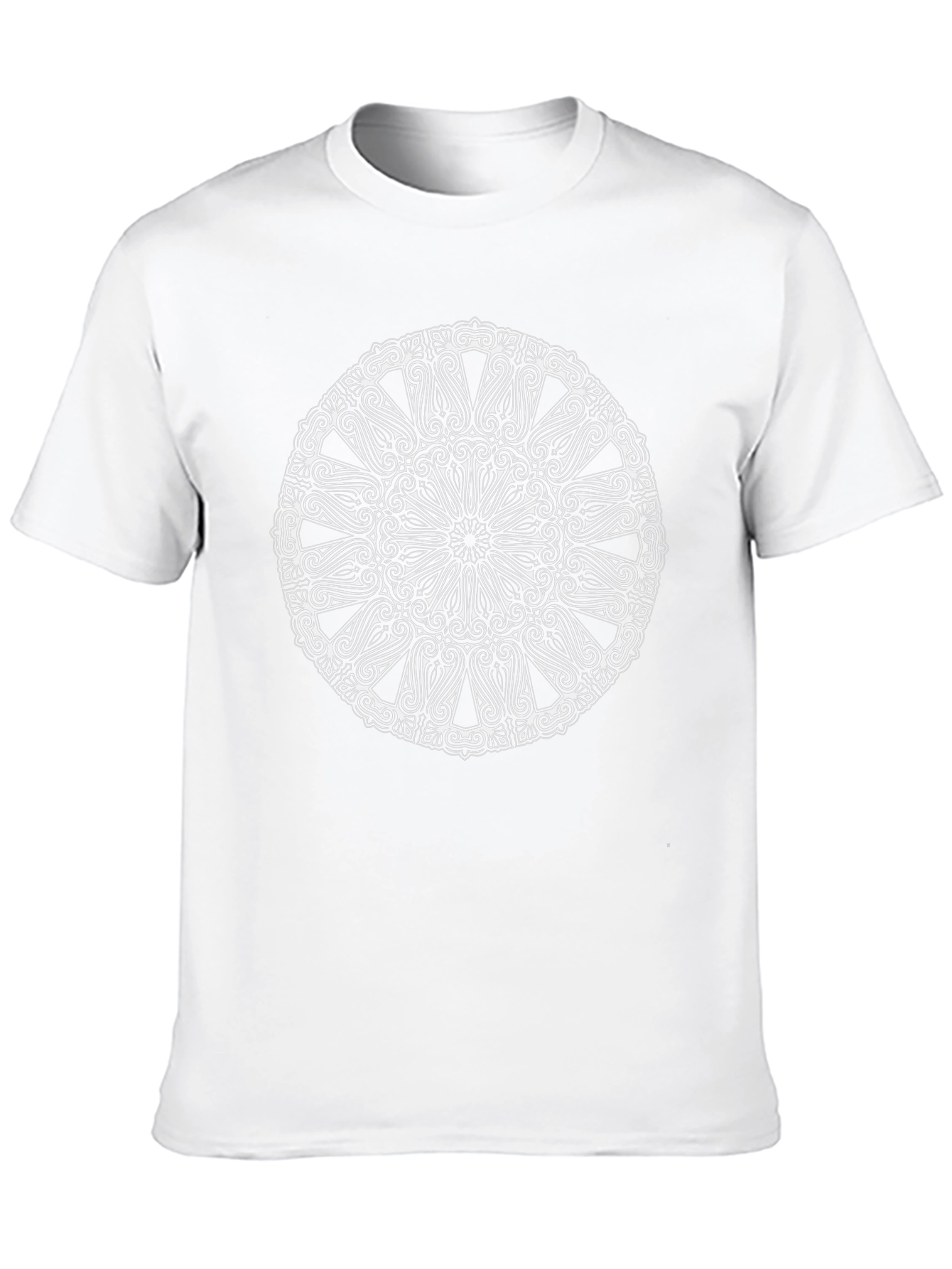Geometric Mandala Graphic Print Black T-Shirt