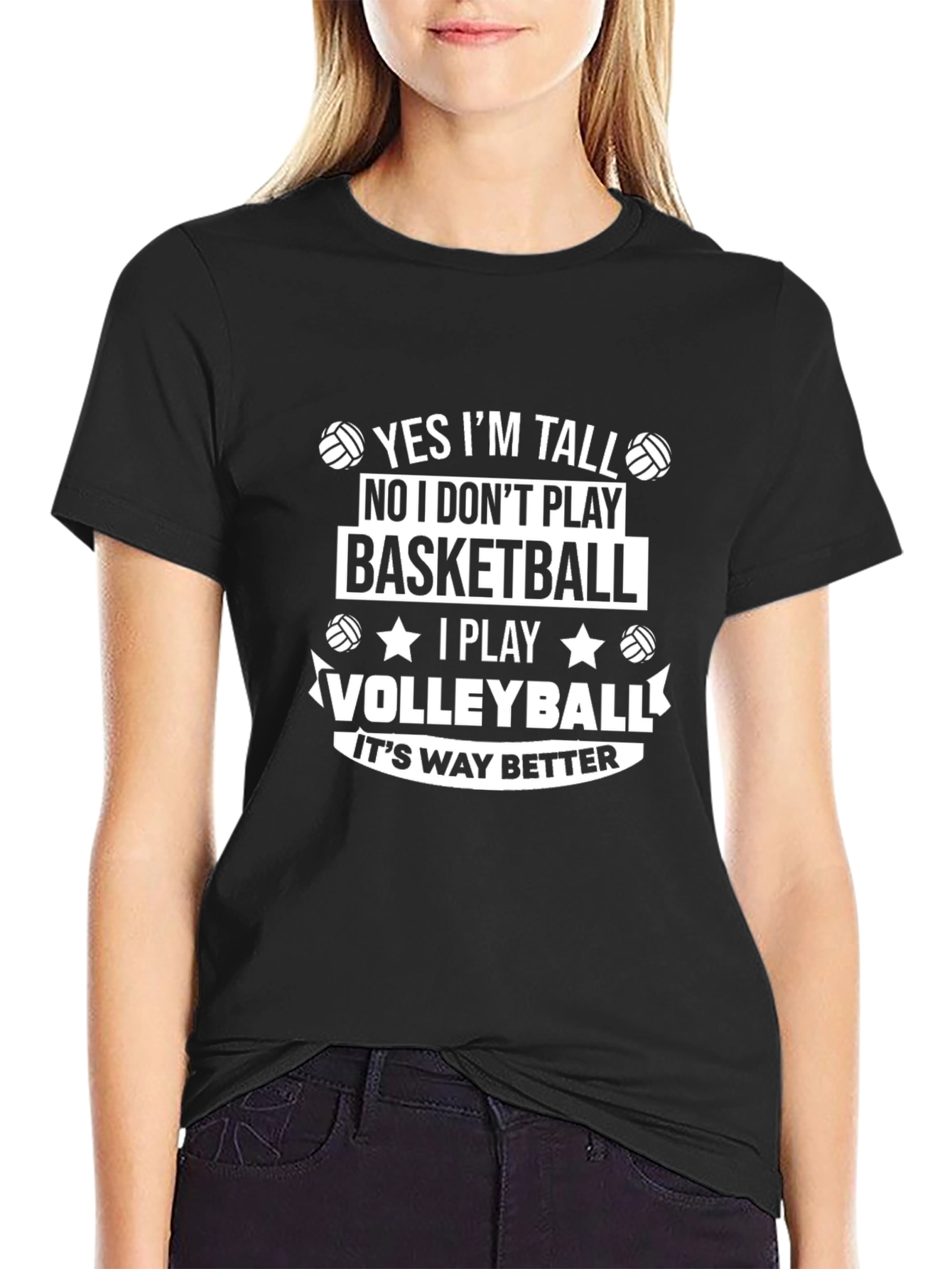 Volleyball T-Shirt: Yes Im Tall I Play Volleyball!