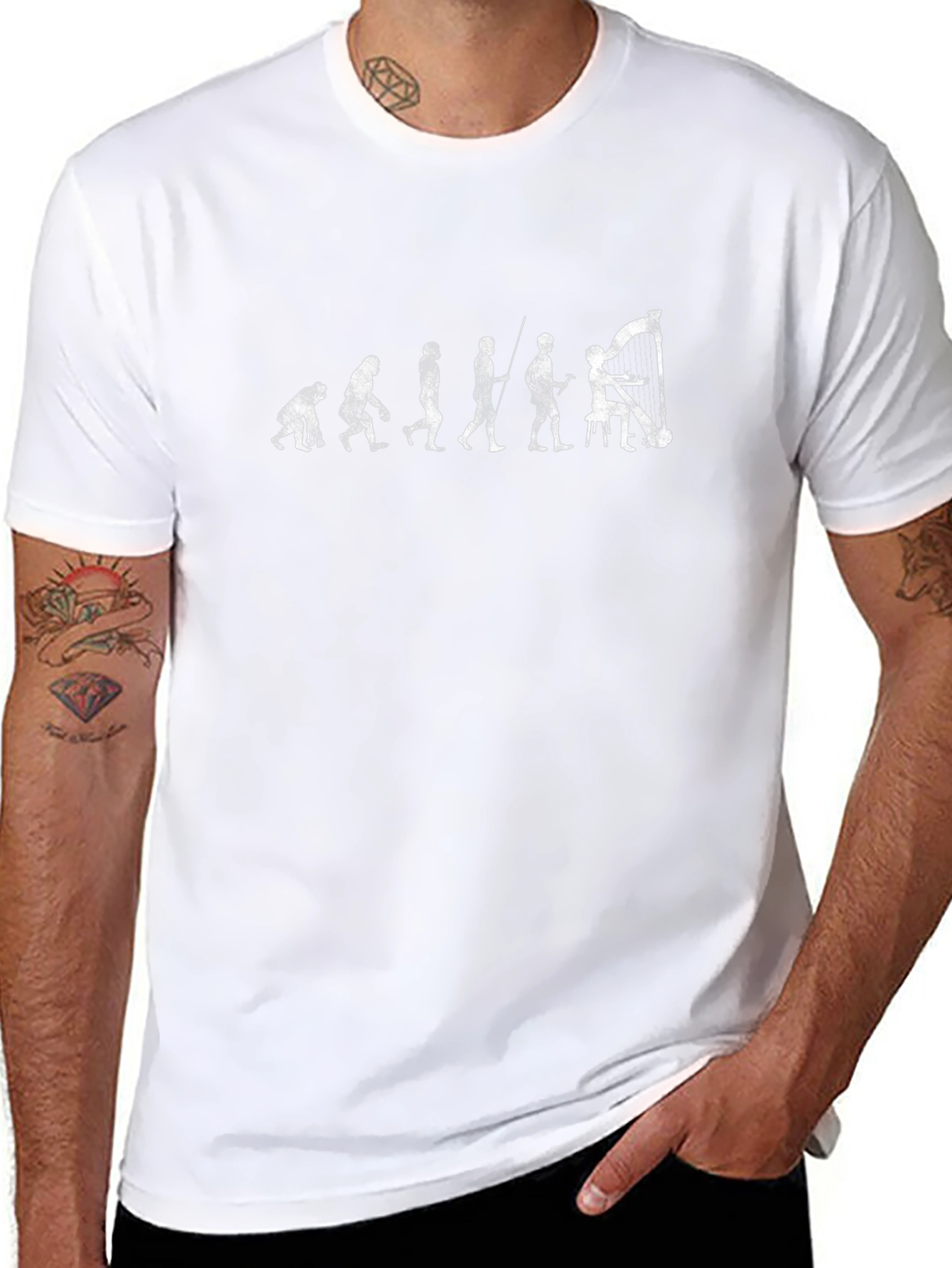 Evolution of Harpist Graphic T-Shirt